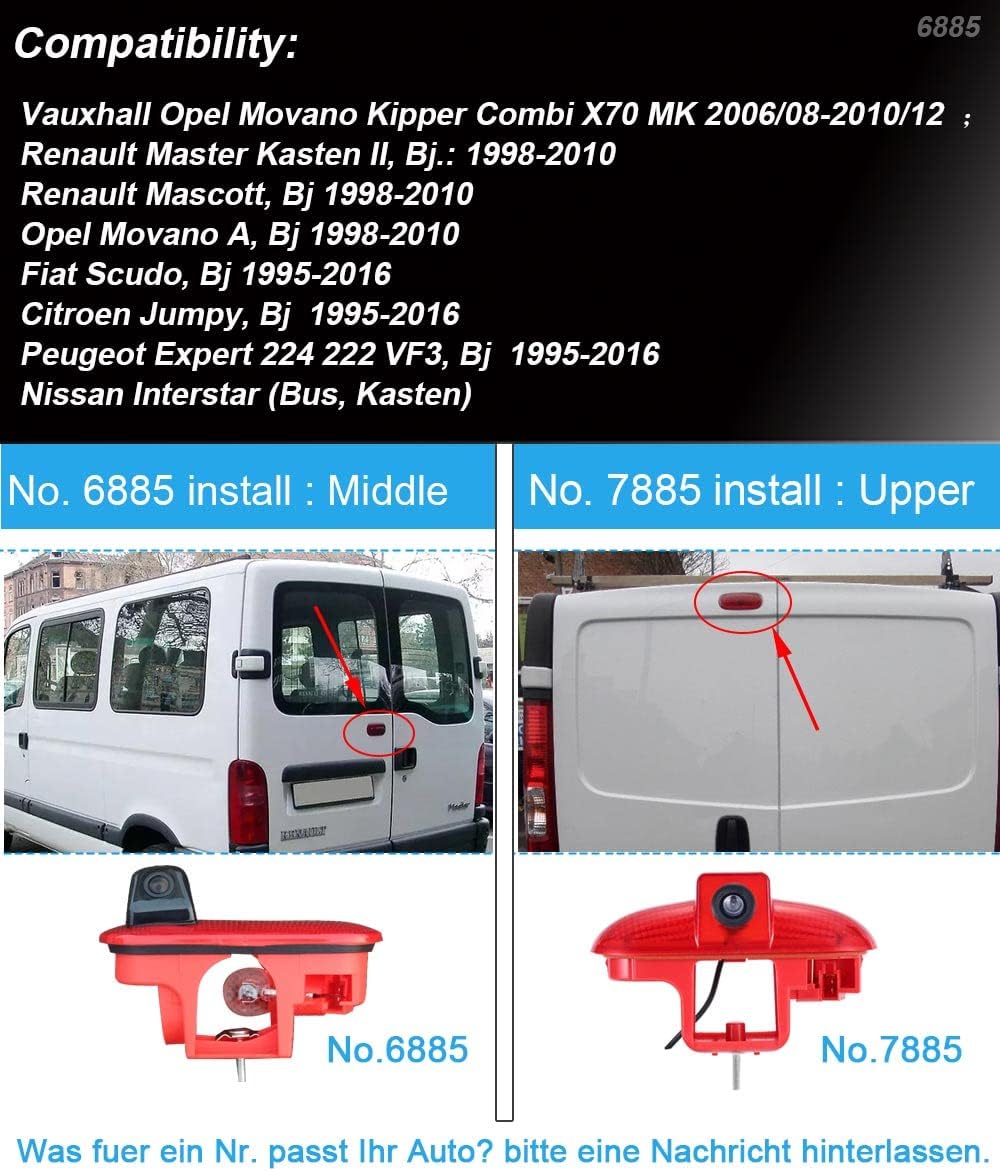 Telecamera Auto Posteriore HD per Vauxhall Kipper Combi - immagine 2