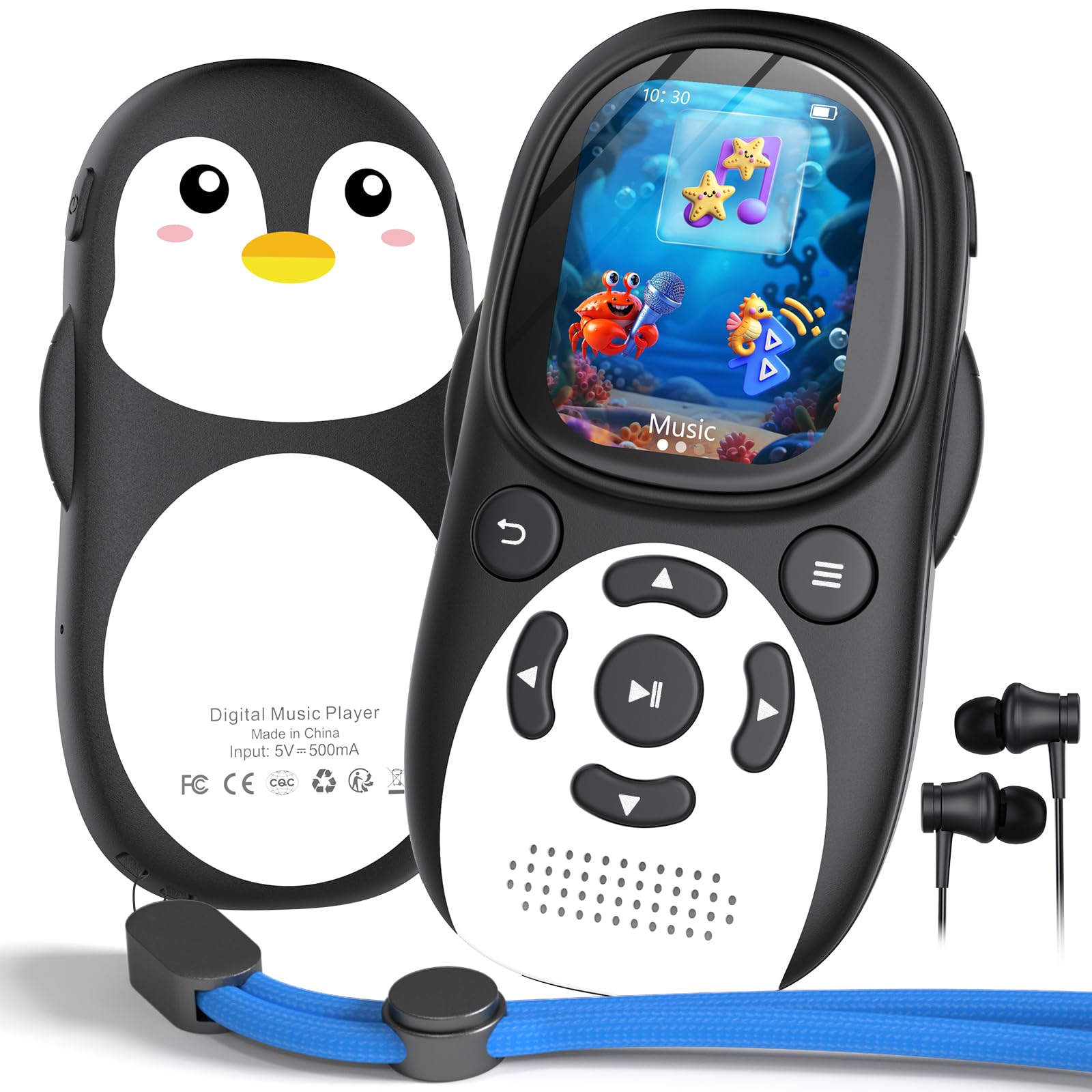 Lettore MP3 Bluetooth 5.3 64GB per Bambini - Pinguino