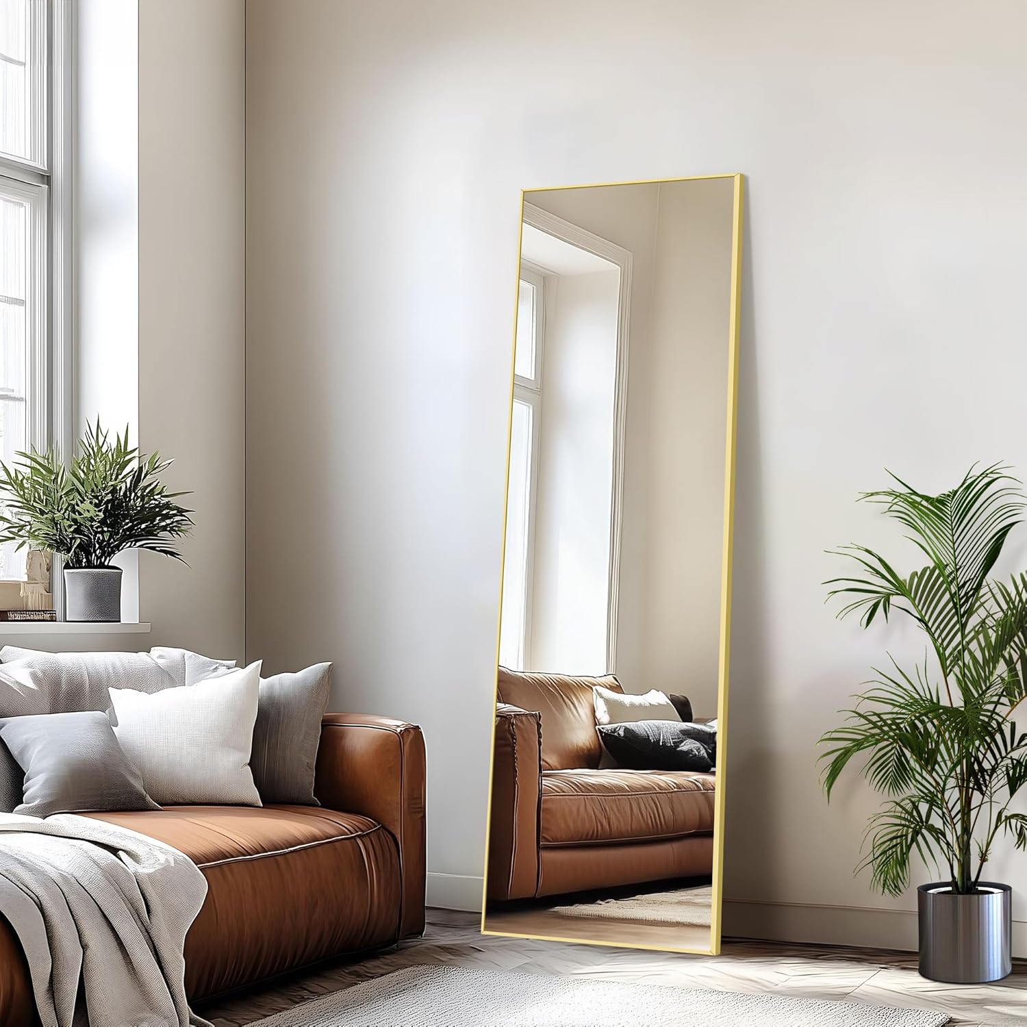 Weare Home - Specchio da Terra 147x44 cm, Oro