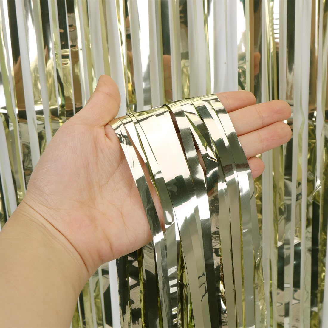 O-Kinee Tende Metalliche Tinsel Champagne,Foil Tenda Compleanno ...