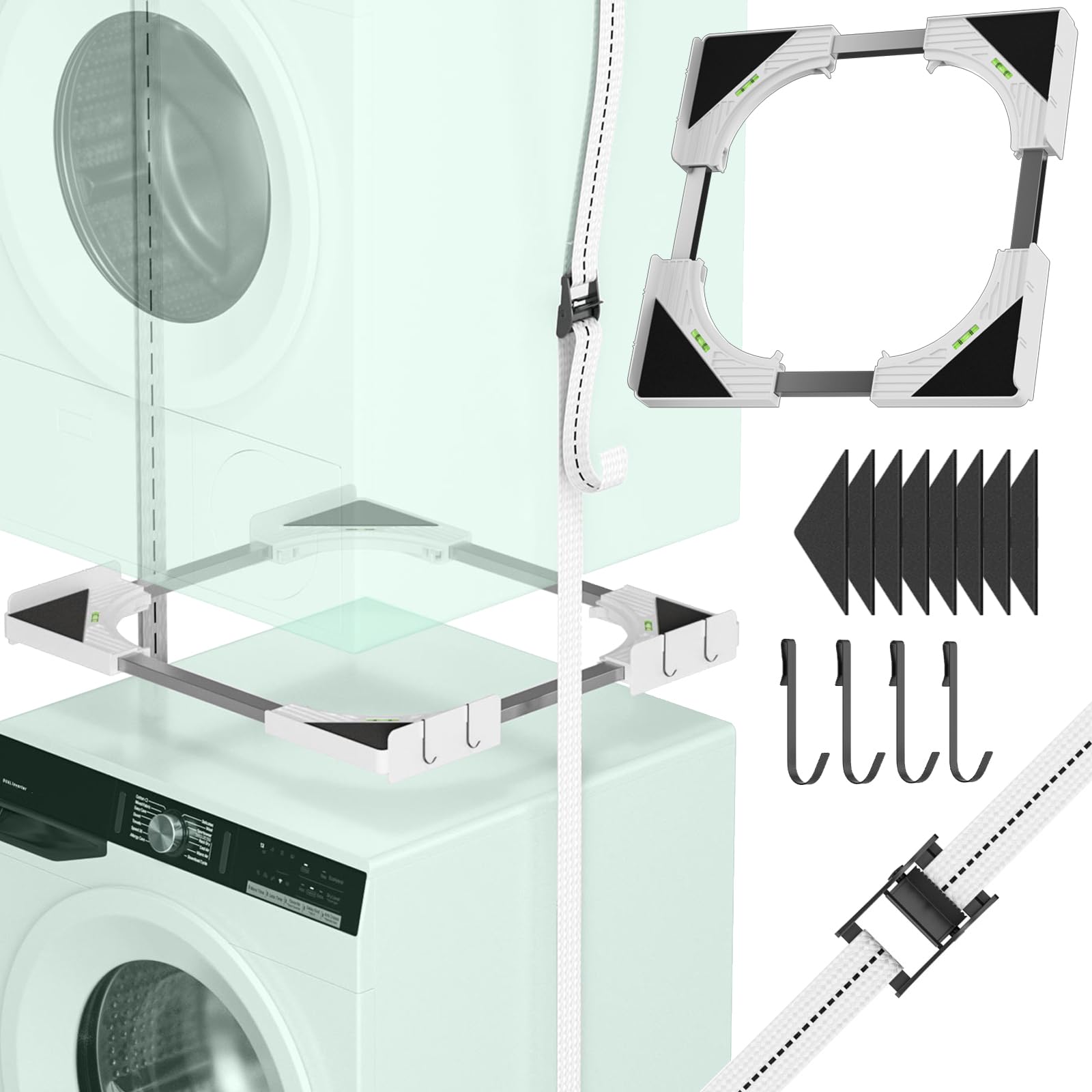 Slimline Kit Impilabile Lavatrice e Asciugatrice, Bianco