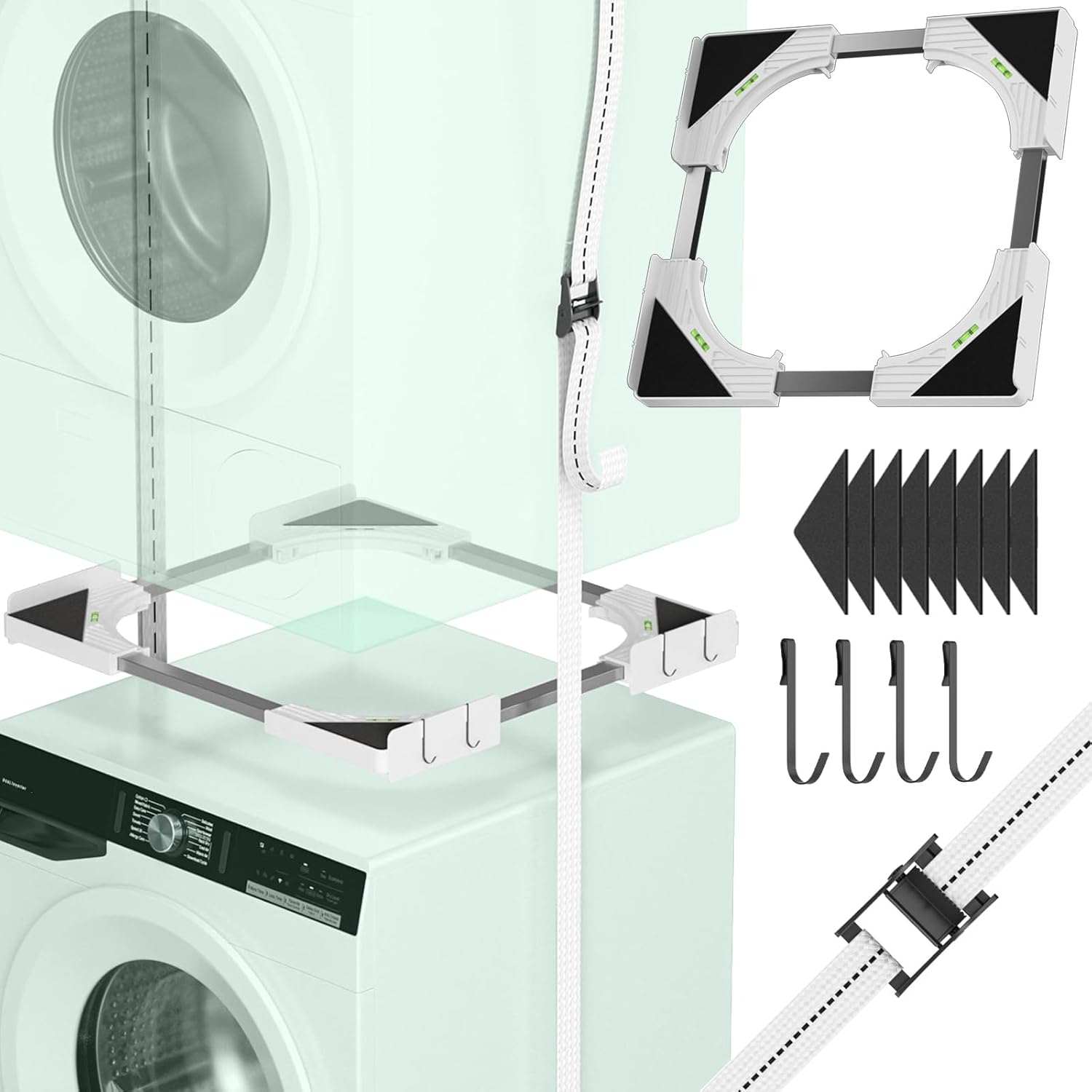 Slimline Kit Impilabile Lavatrice e Asciugatrice, Bianco - immagine 1