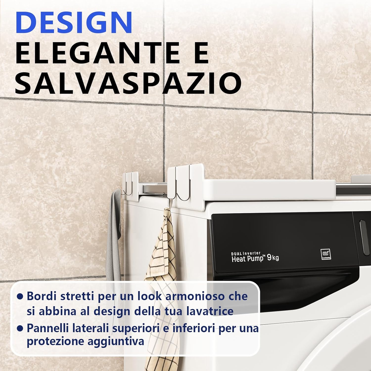 Slimline Kit Impilabile Lavatrice e Asciugatrice, Bianco - immagine 3