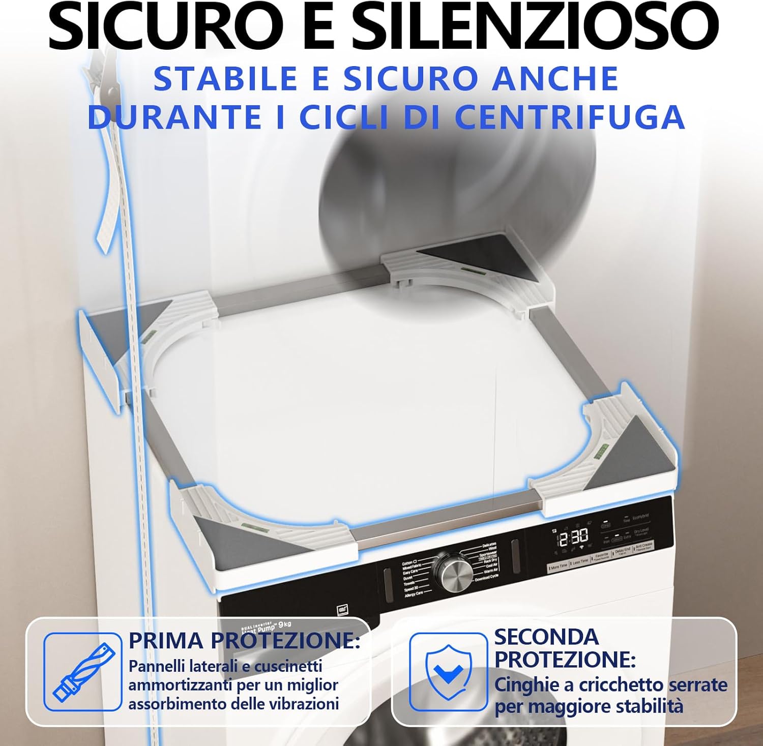 Slimline Kit Impilabile Lavatrice e Asciugatrice, Bianco - immagine 5