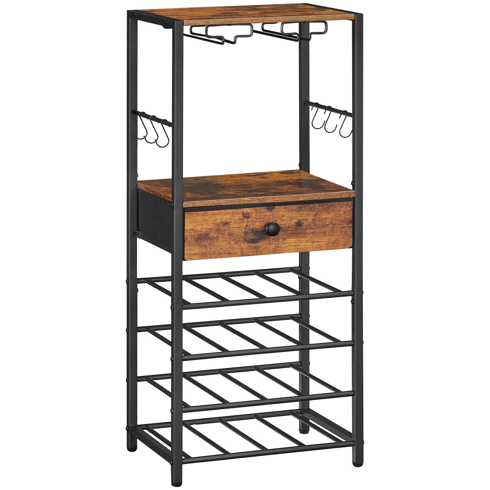 Hoobro Scaffale Porta Vino 6 Livelli con Porta Calici