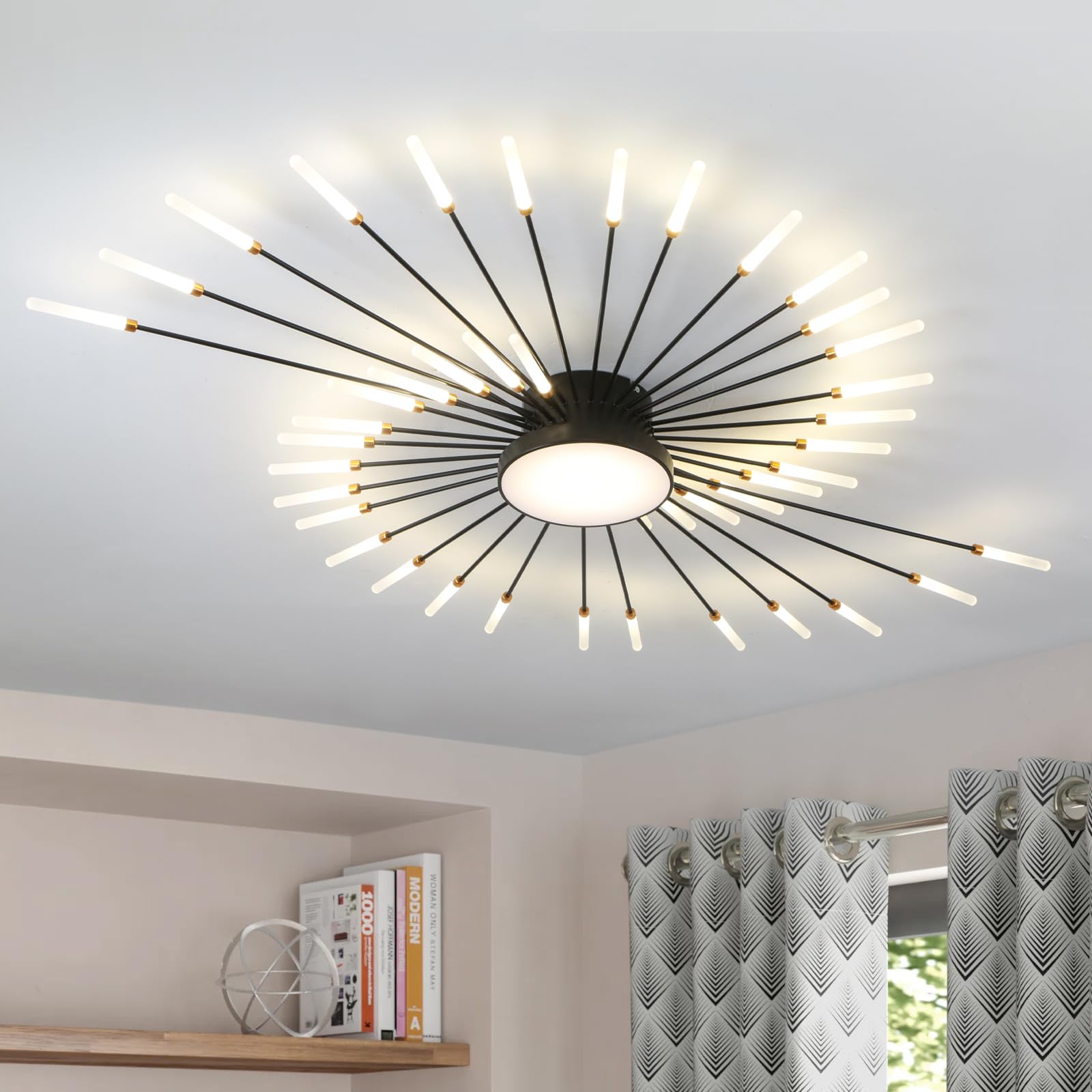 Rrbest Plafoniera LED Soffitto Moderna Acrilico, Nero