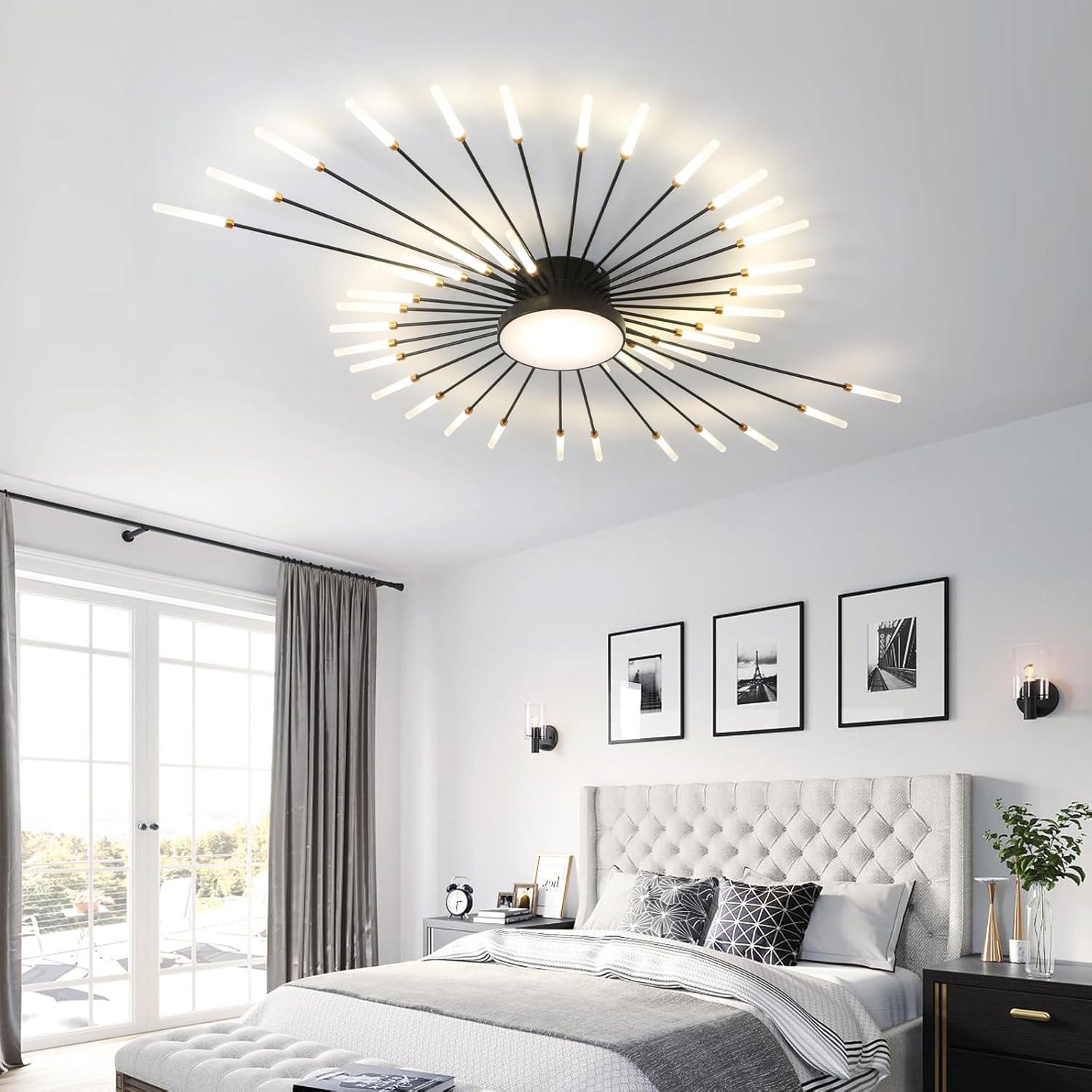 Rrbest Plafoniera LED Soffitto Moderna Acrilico, Nero - immagine 4