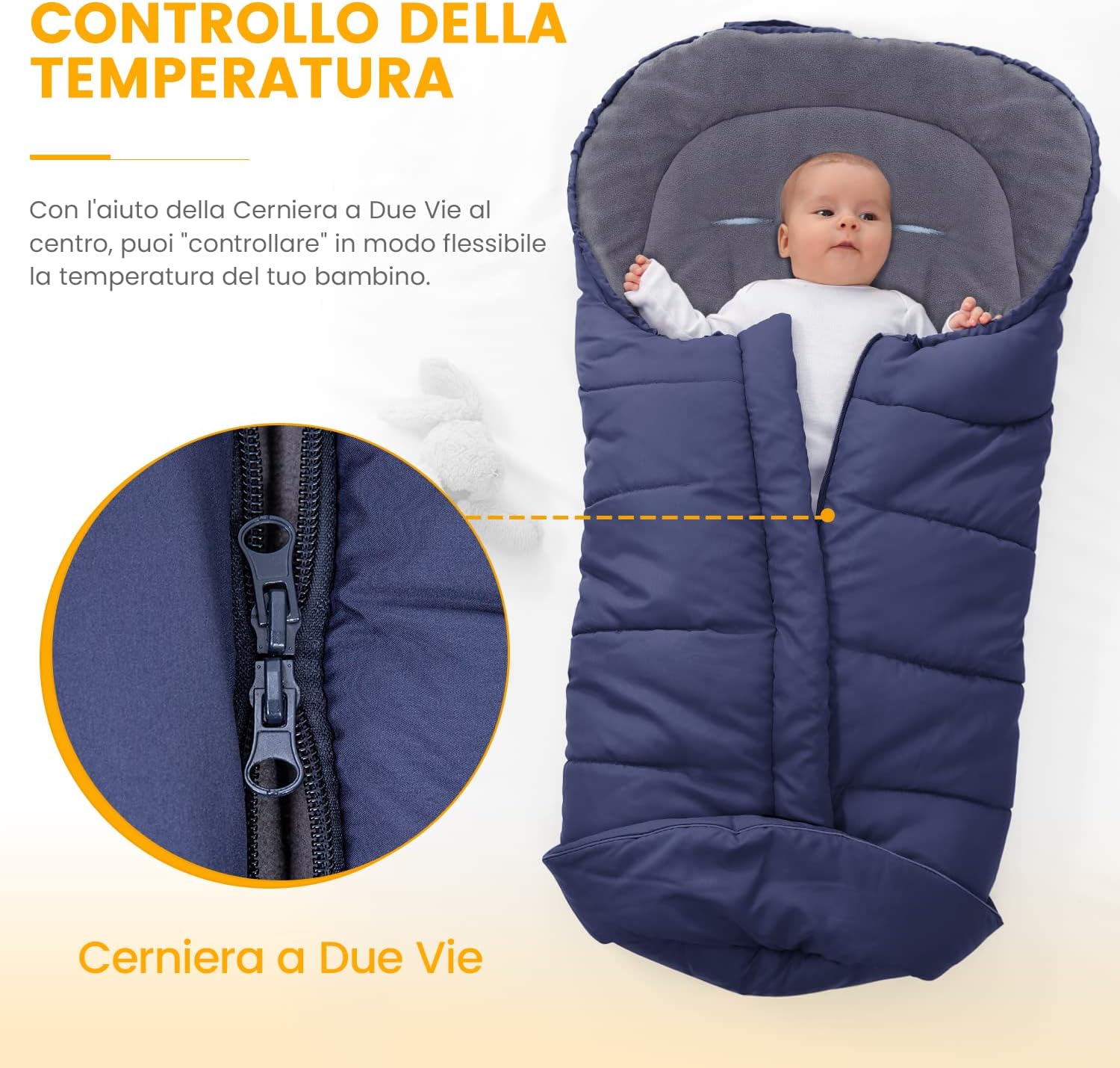 Orzbow Sacco Termico Passeggino Universale, Blu - immagine 3