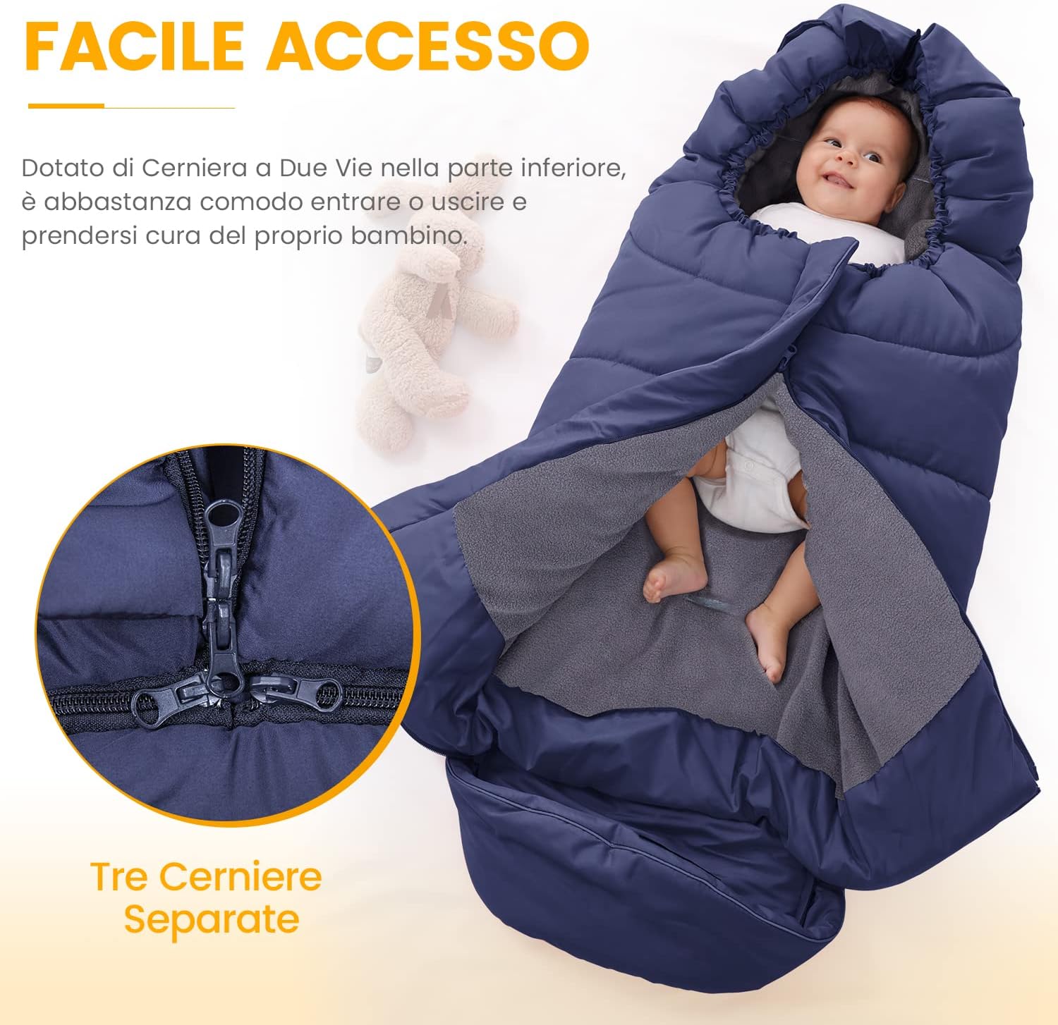 Orzbow Sacco Termico Passeggino Universale, Blu - immagine 4