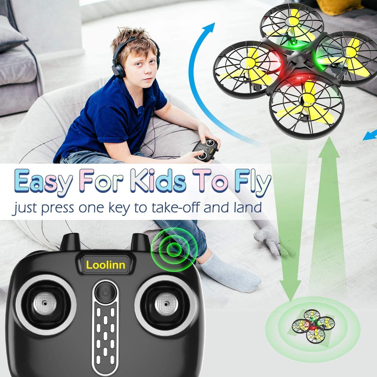 Loolinn Mini Drone per Bambini Anti-Collisione - immagine 6