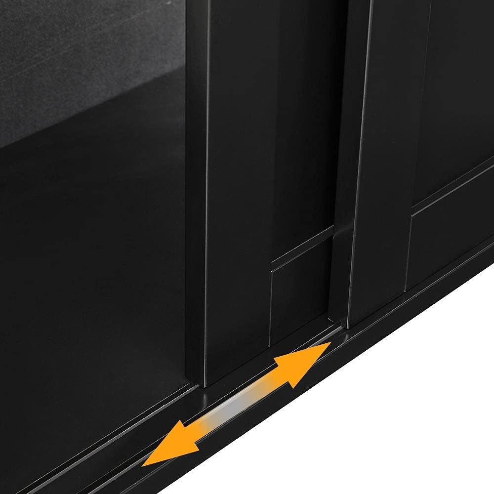 Yaheetech Credenza Mobile Cucina 106,7 x 33 x 63 cm, Nero - immagine 6