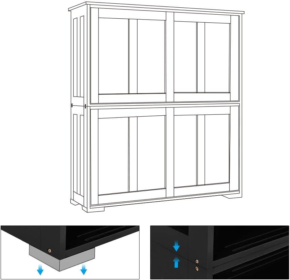 Yaheetech Credenza Mobile Cucina 106,7 x 33 x 63 cm, Nero - immagine 7