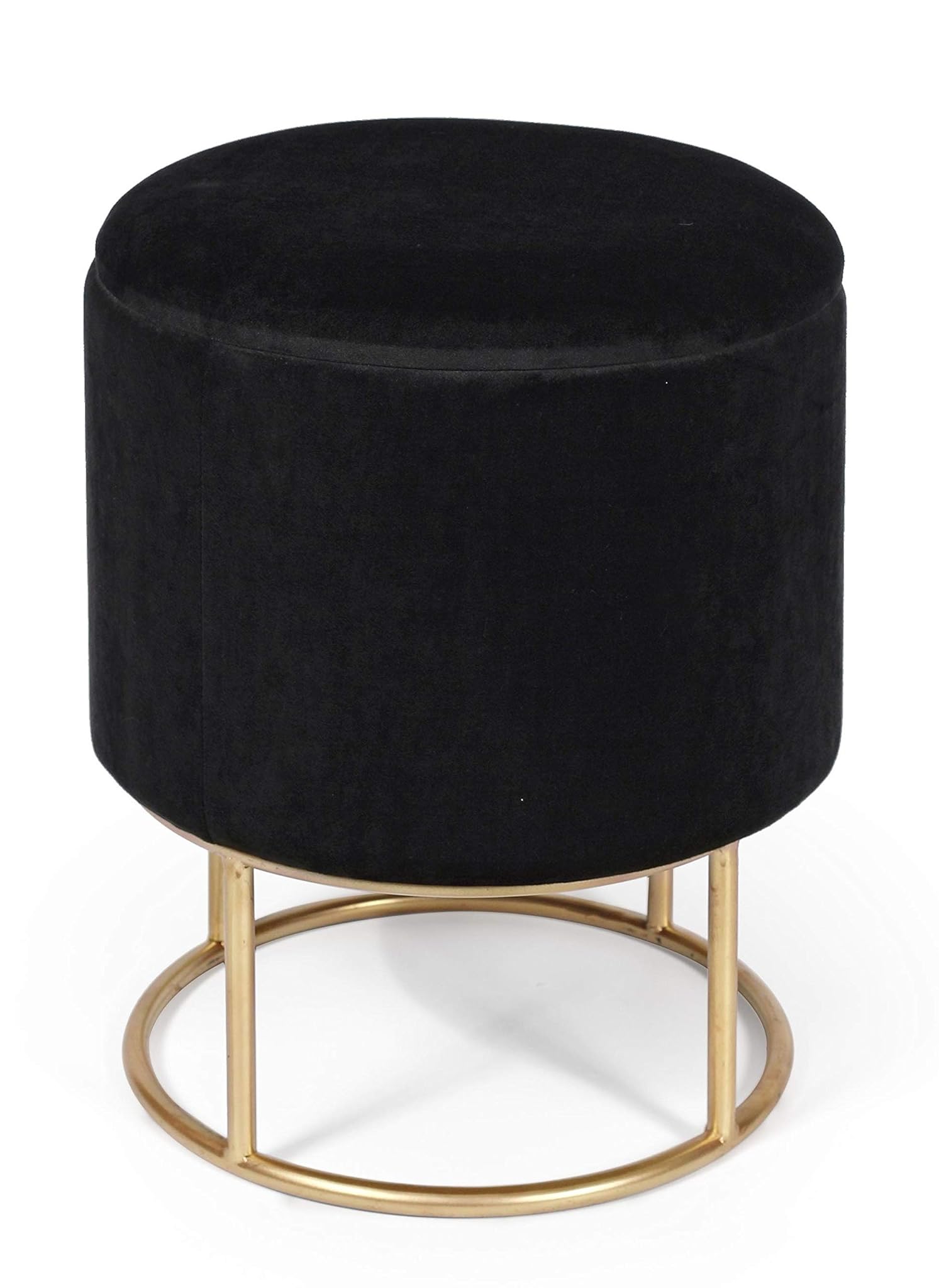KONTE.DESIGN Pouf contenitore POLINA in Velluto Nero