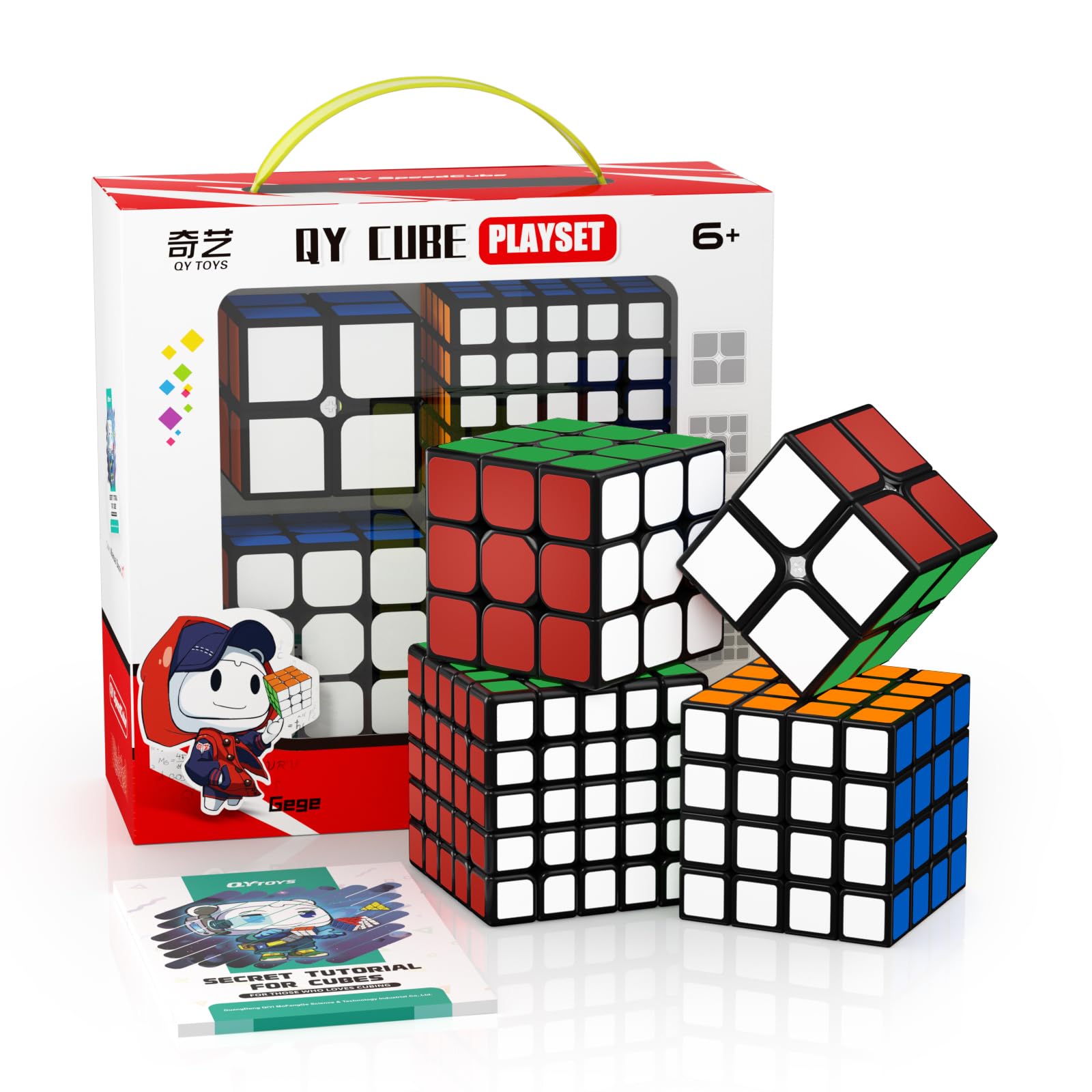 Roxenda Speed Cube Set - 2x2, 3x3, 4x4, 5x5, Piramide | Velz