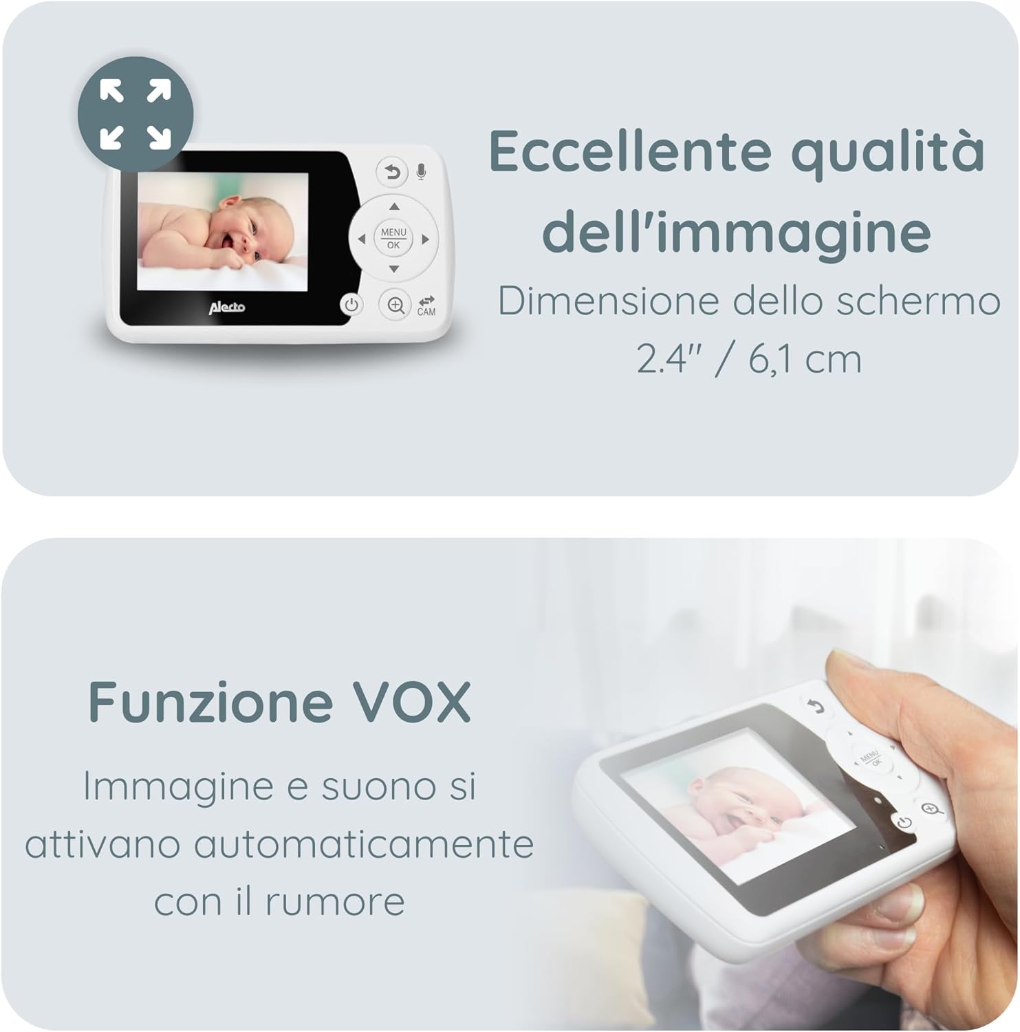 Alecto DVM-64 - Videocamera Baby Monitor, Bianco - immagine 5