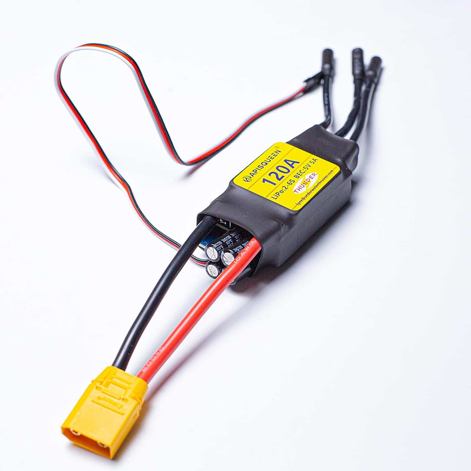 APISQUEEN 120A ESC 2-6S Brushless con XT90 & 4.0mm - immagine 6