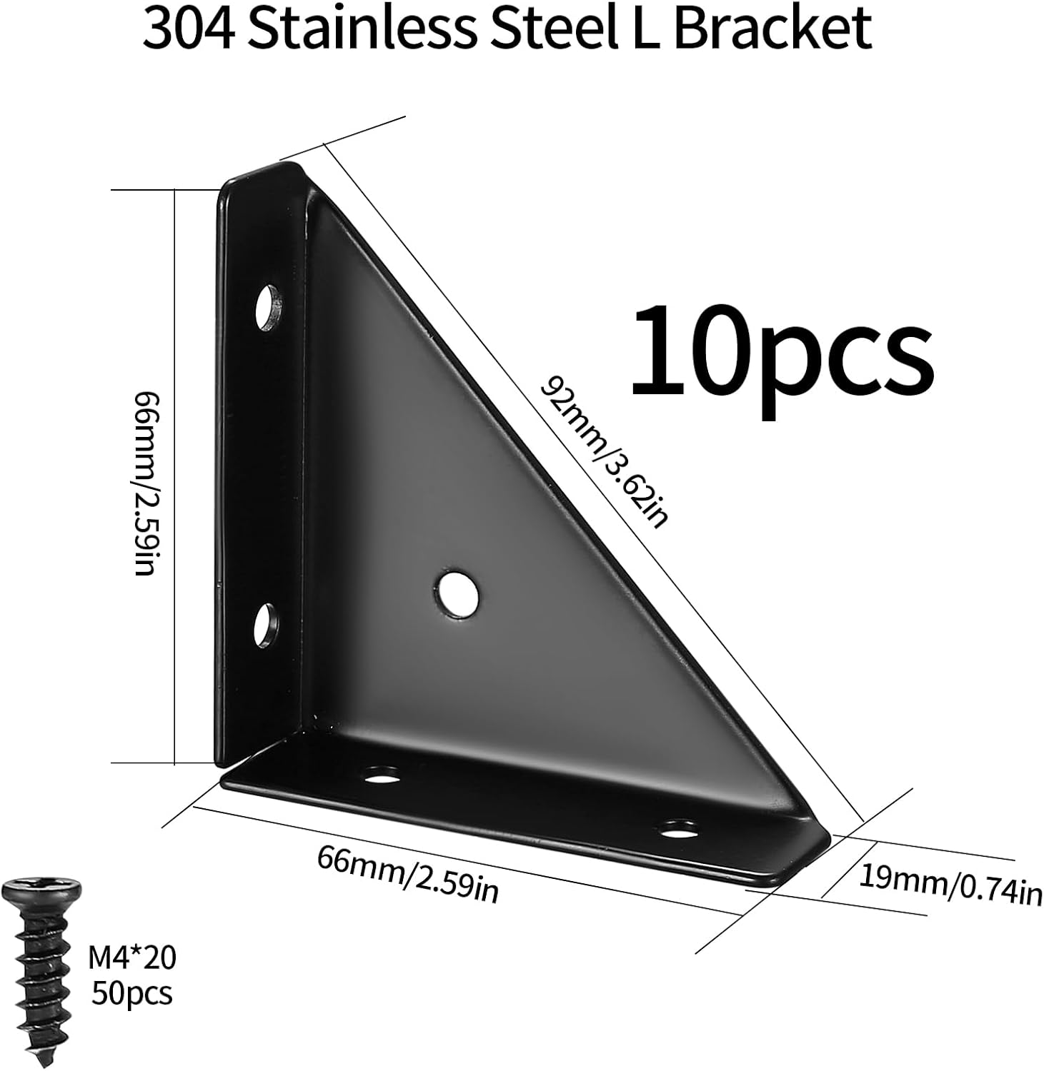 10 Angolari Metallici Neri 90 Gradi - immagine 2