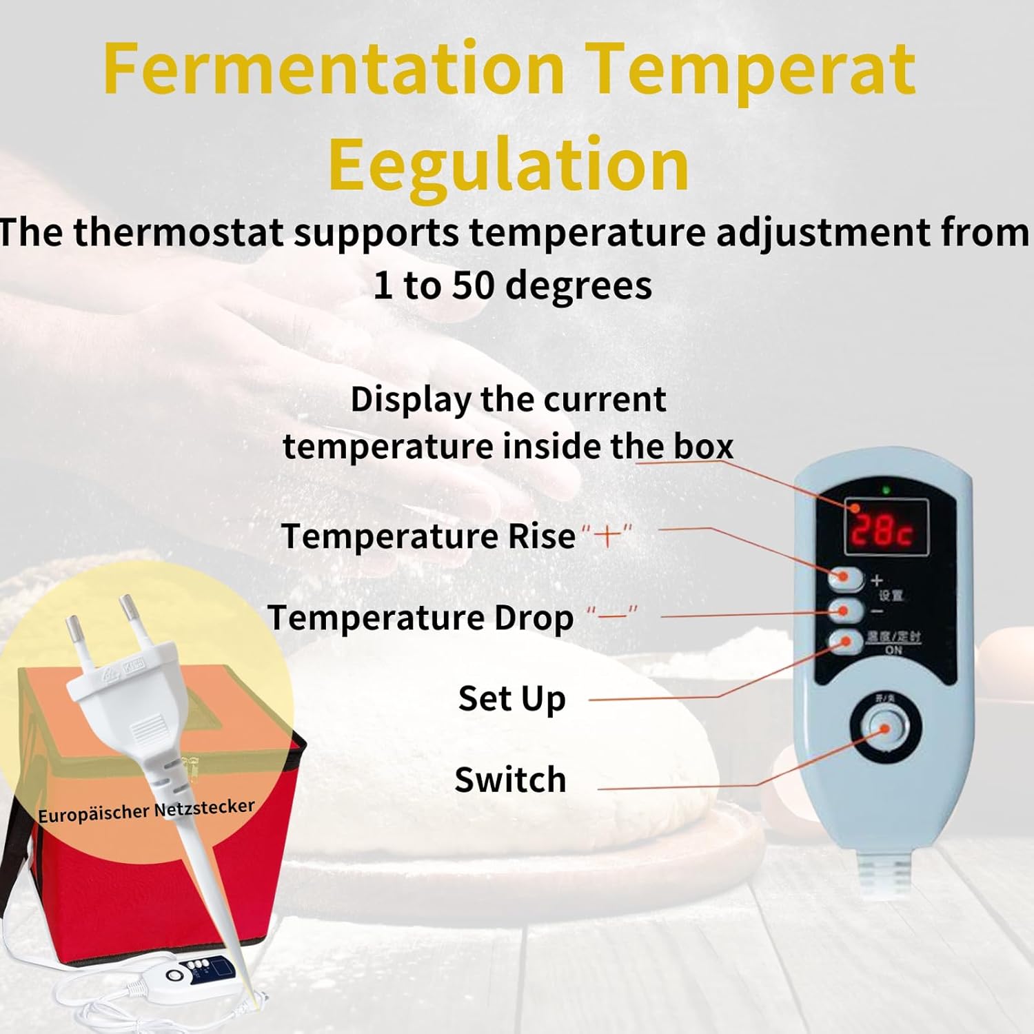 Cloud Fire Scatola Pieghevole per Fermentazione Pasta, Rosso - immagine 3