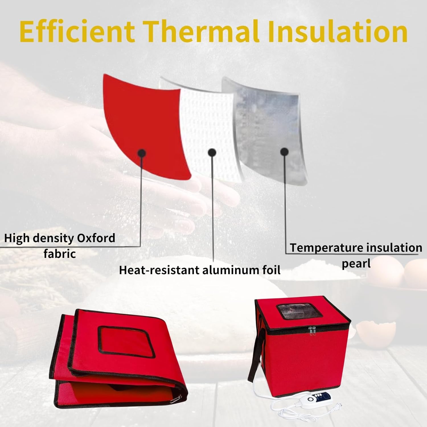 Cloud Fire Scatola Pieghevole per Fermentazione Pasta, Rosso - immagine 4