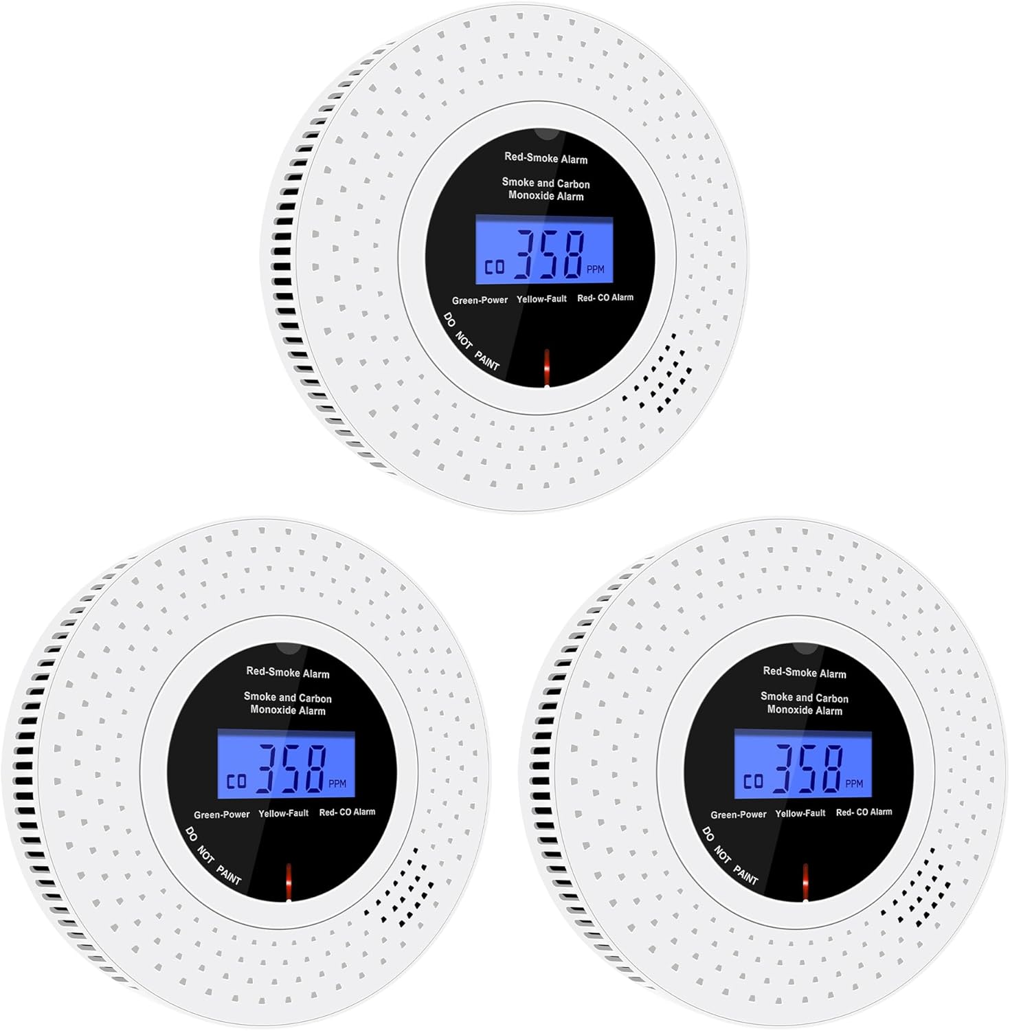 Rilevatore Combinato di Fumo e CO - 3 Pezzi - immagine 1