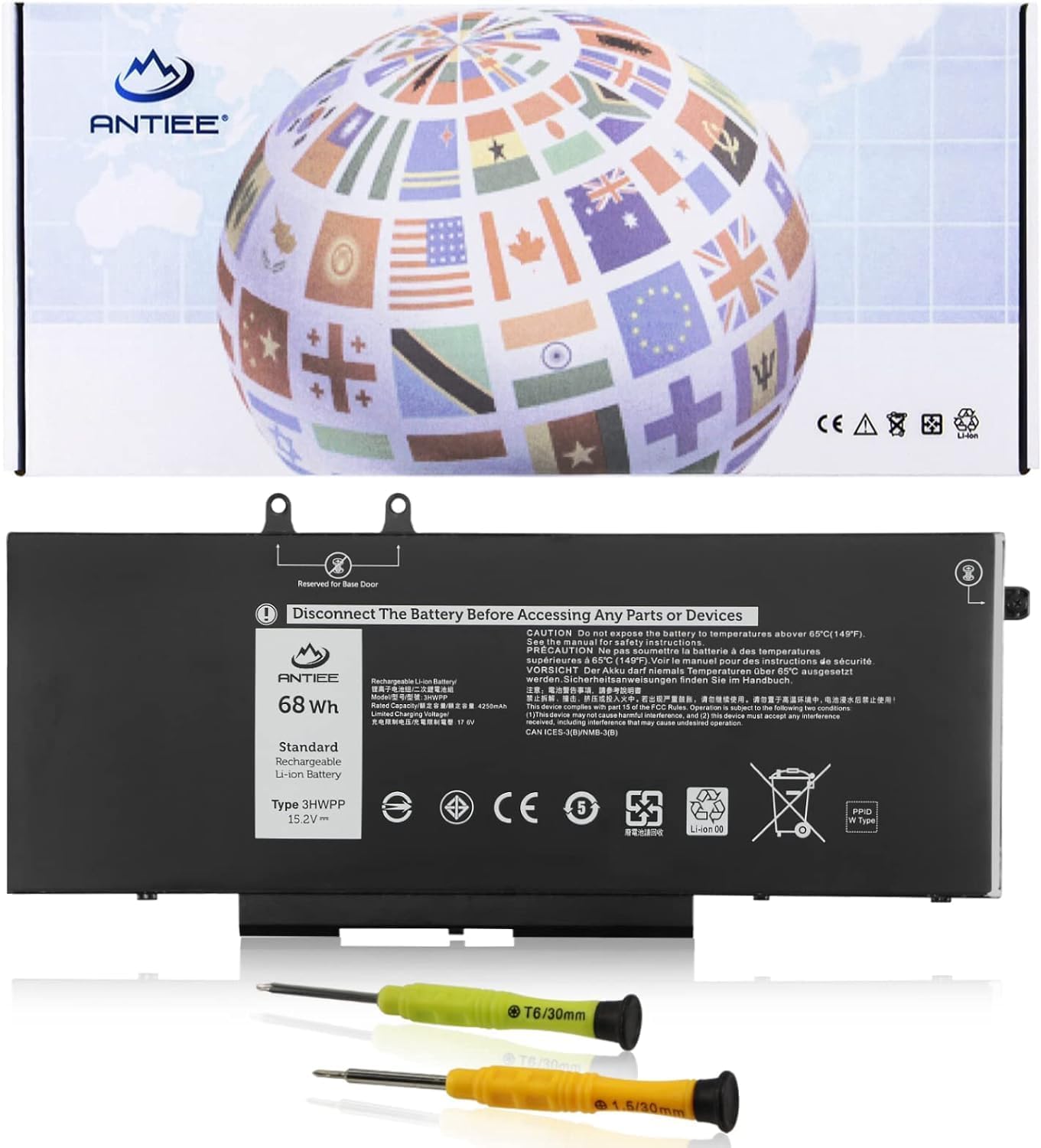 Antiee 68Wh Batteria Laptop per Dell Latitude e Precision - immagine 1