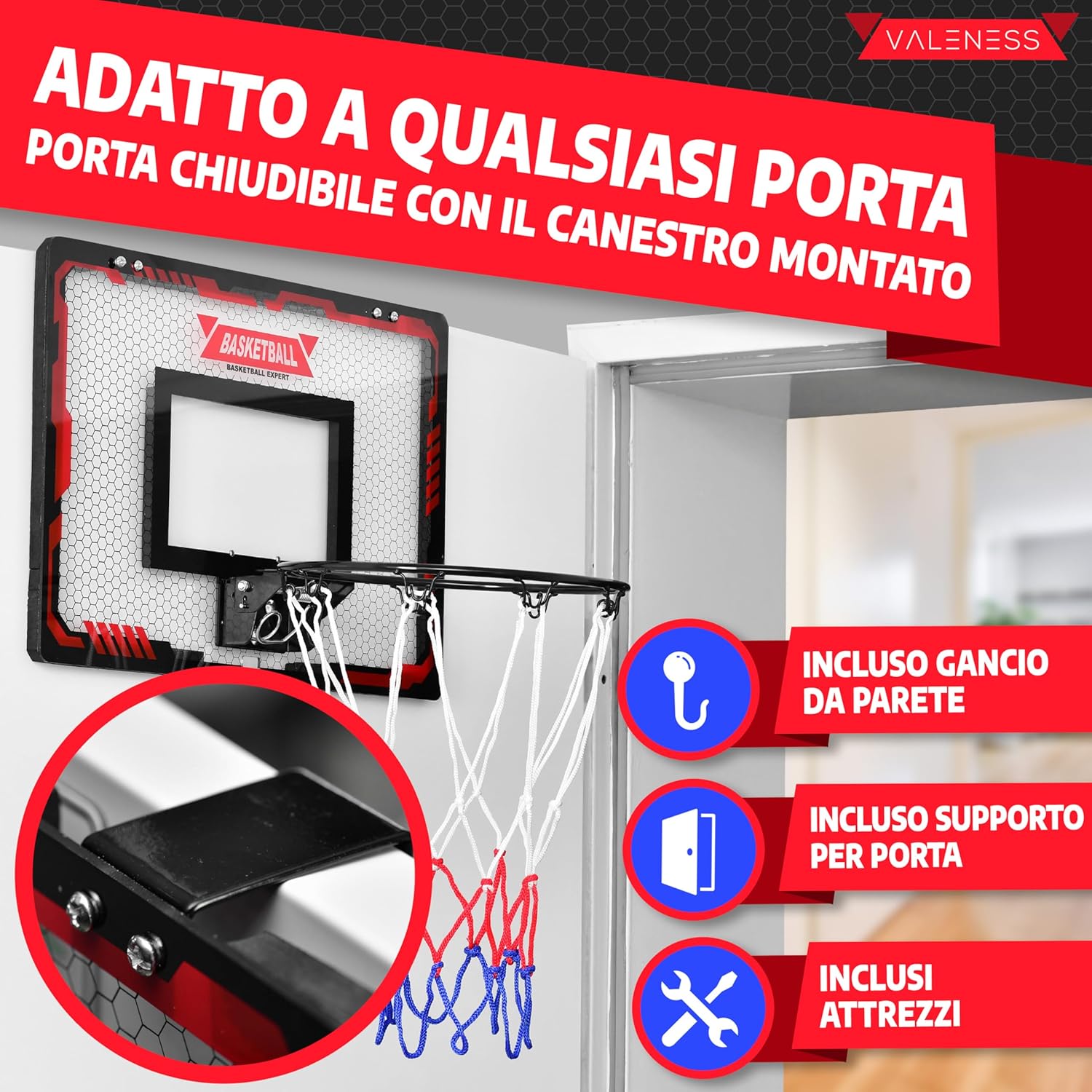 Mini Canestro da Basket da Interno con Funzione Schiacciata - immagine 4