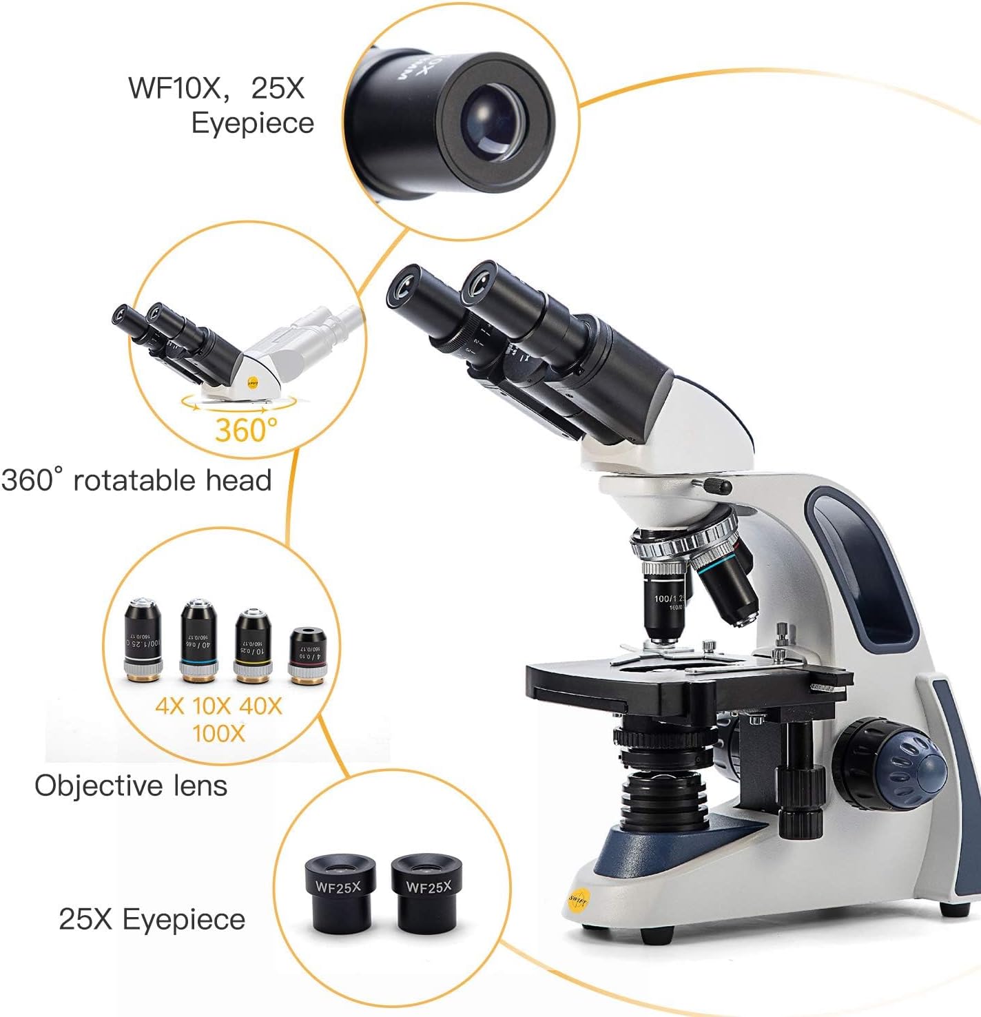 Swift SW380B - Microscopio Binoculare 40-2500x - immagine 2