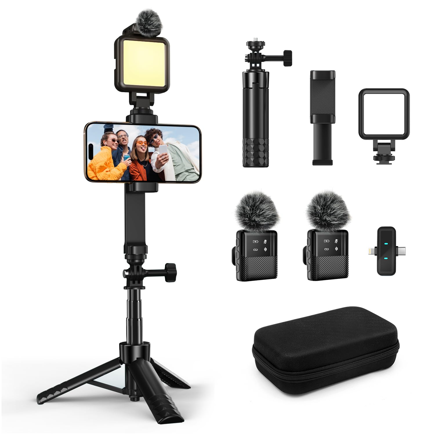 Yayusi Kit Vlogging per iPhone con Luce e Microfono