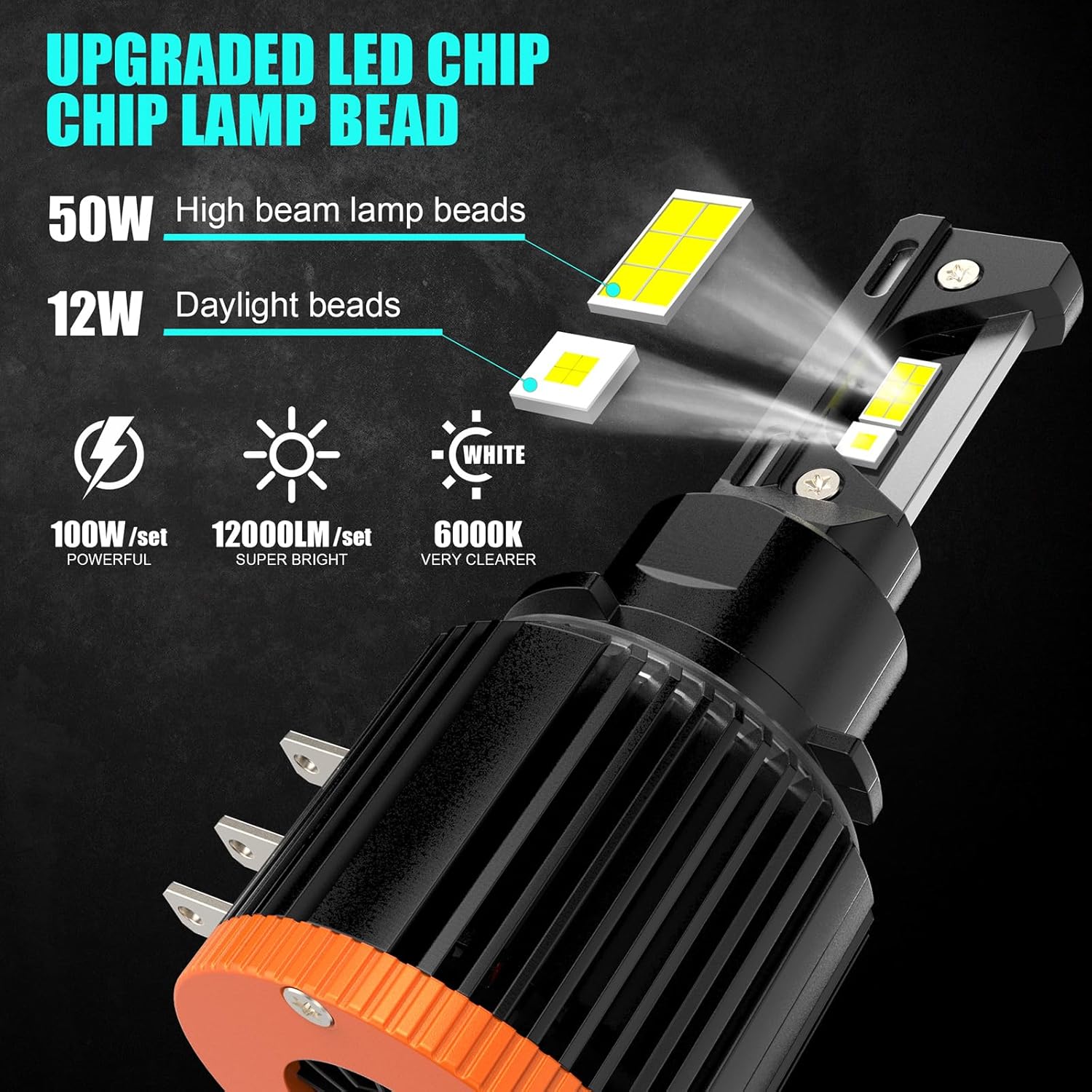 Jindot H15 LED Lampadine Fari Auto 6000K (2 Pezzi) - immagine 3