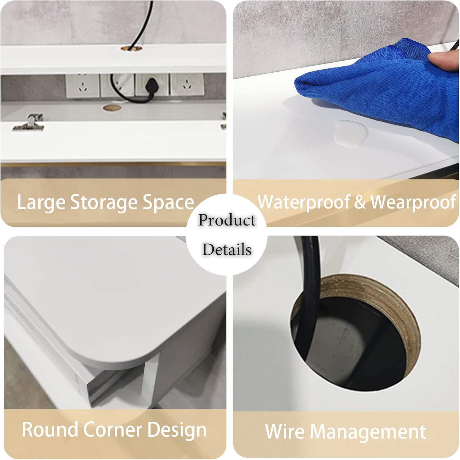 Mobile TV Sospeso 120cm, Bianco - immagine 6