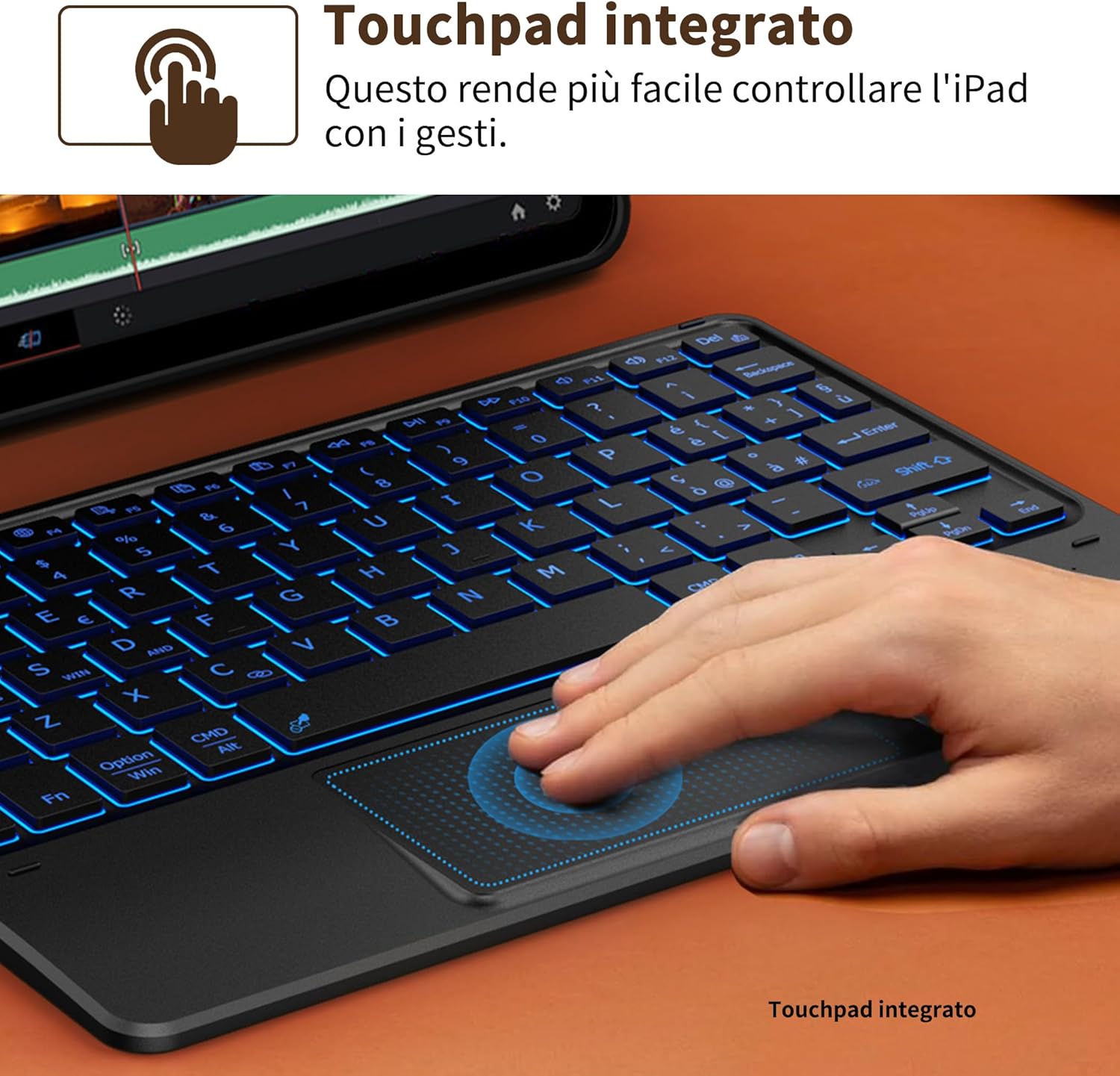 Cacoe Tastiera Bluetooth Wireless Ultra Sottile, Nera - immagine 3