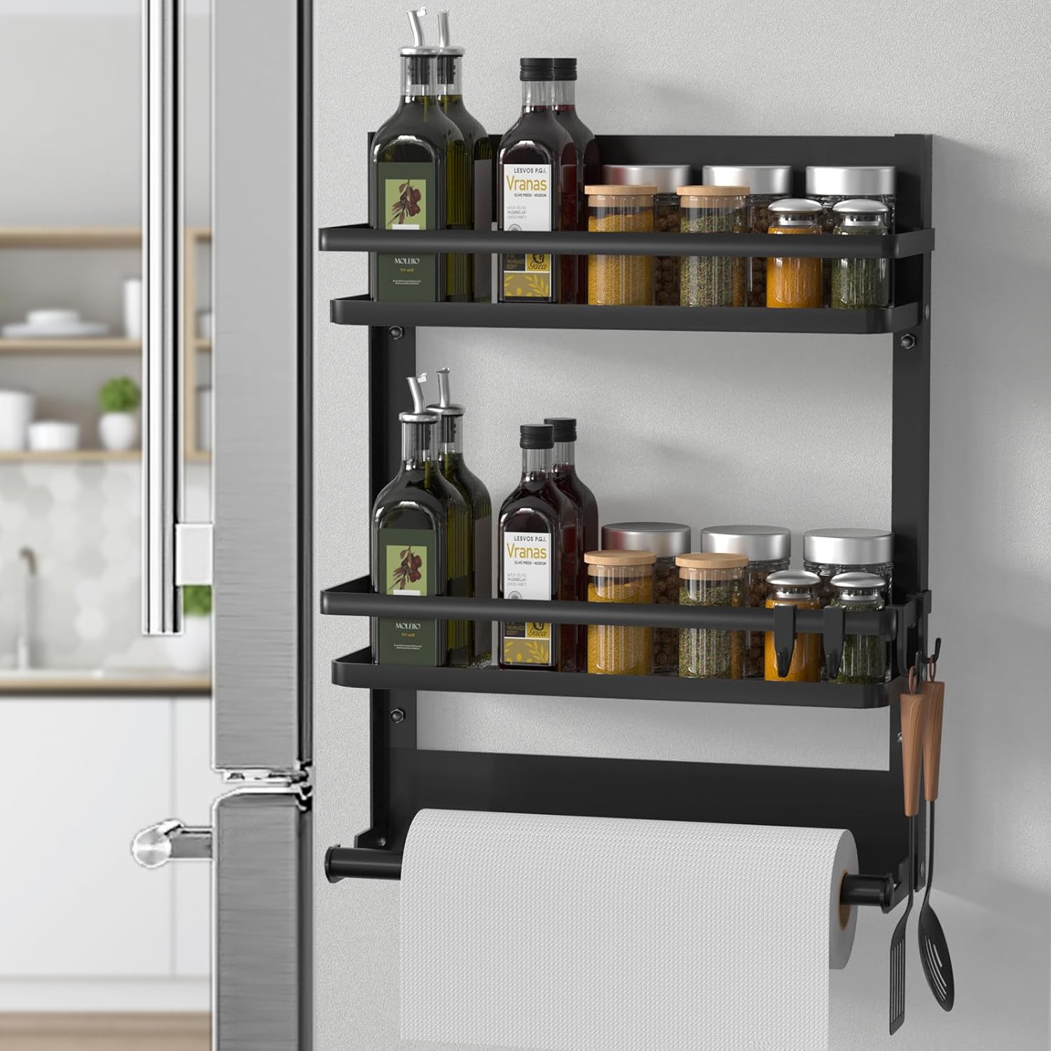 DUNSOO Porta Spezie per Frigorifero, Nero - immagine 2