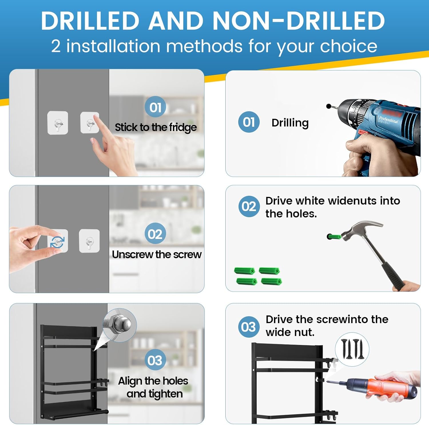 DUNSOO Porta Spezie per Frigorifero, Nero - immagine 5