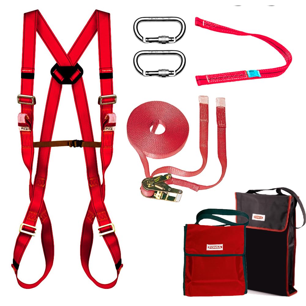 PONSA KIT PROFESSIONALE Imbracatura Sicurezza + Linea Vita