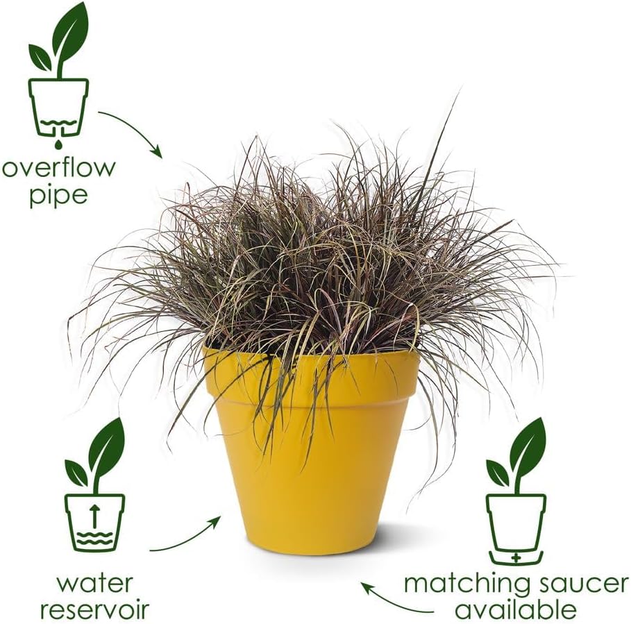 Elho Loft Urban Round 20 - Vasi per Piante da Esterno, Giallo - immagine 2