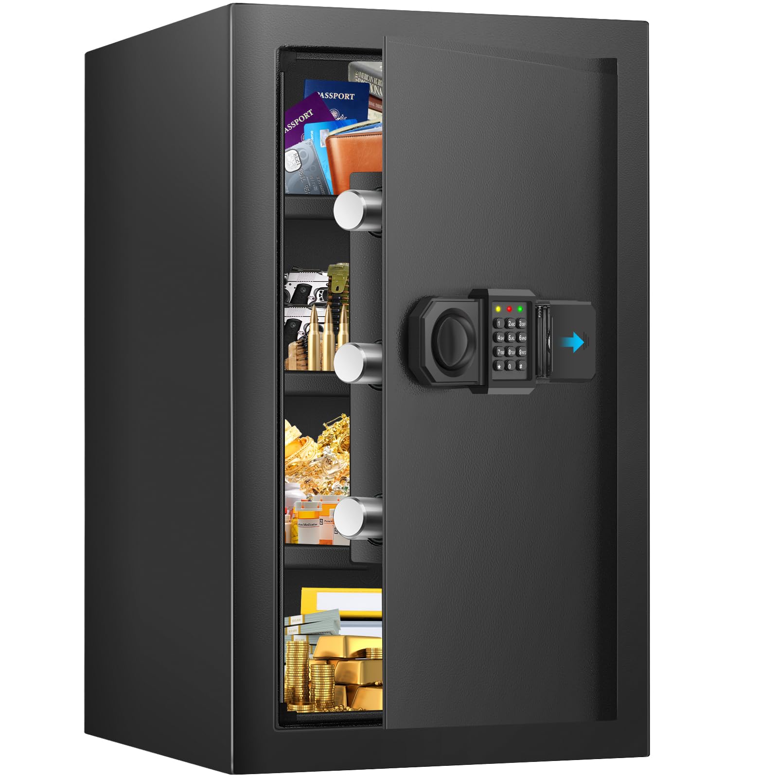 Cassaforte Ignifuga 75L con Chiavi e Ripiano Rimovibile