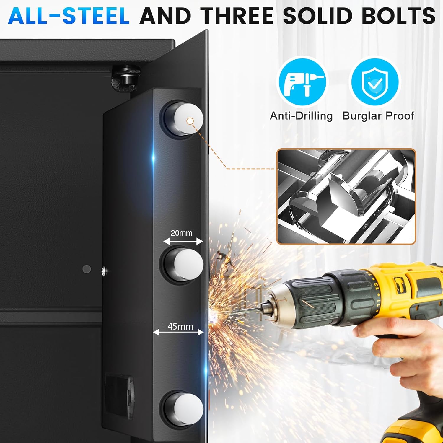 Cassaforte Ignifuga 75L con Chiavi e Ripiano Rimovibile - immagine 3