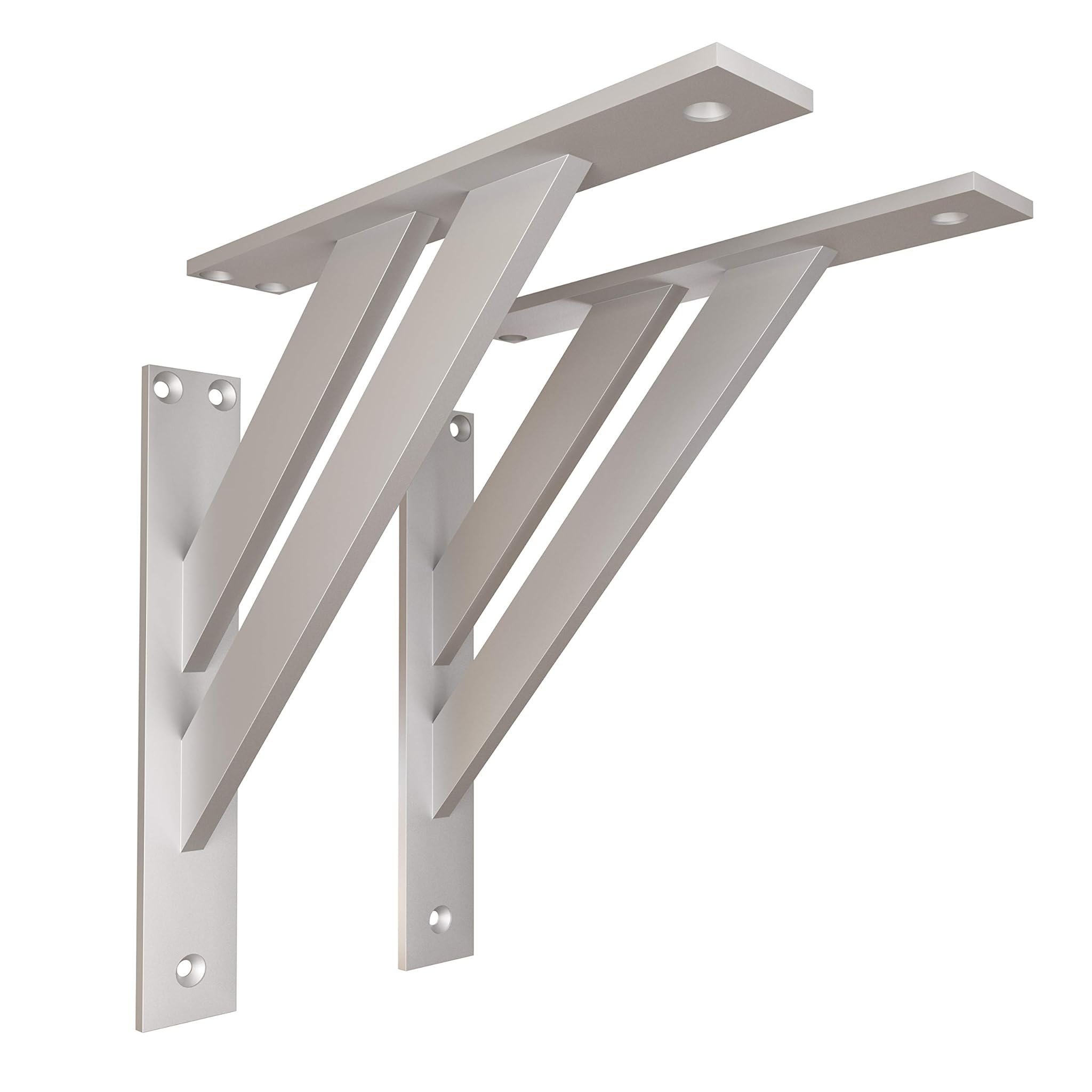 Sossai Staffe da Parete 240x240mm in Alluminio, Argento