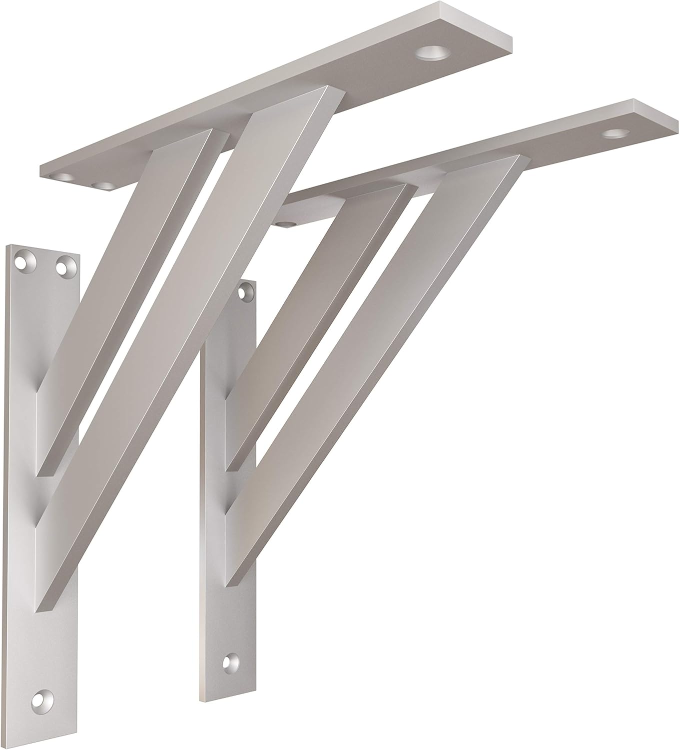 Sossai Staffe da Parete 240x240mm in Alluminio, Argento - immagine 1