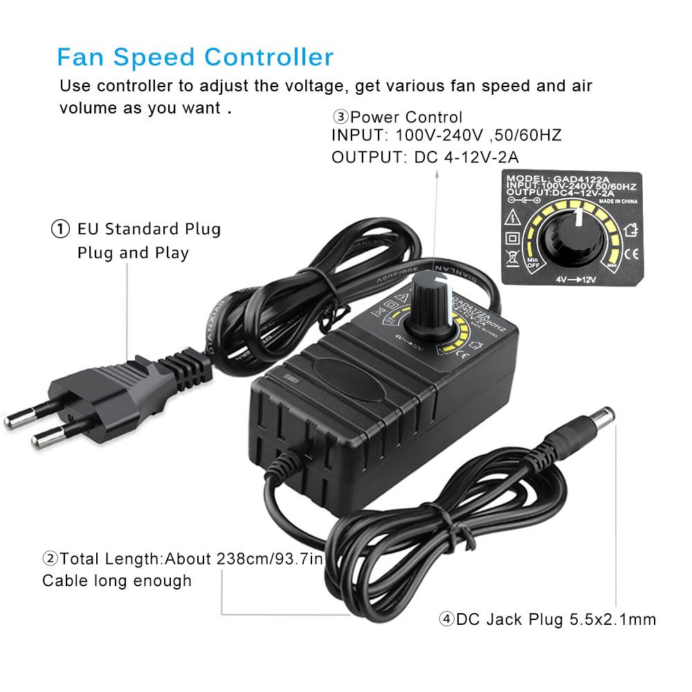 Ventole per Computer 120mm 12V con Controllo Velocità - immagine 5
