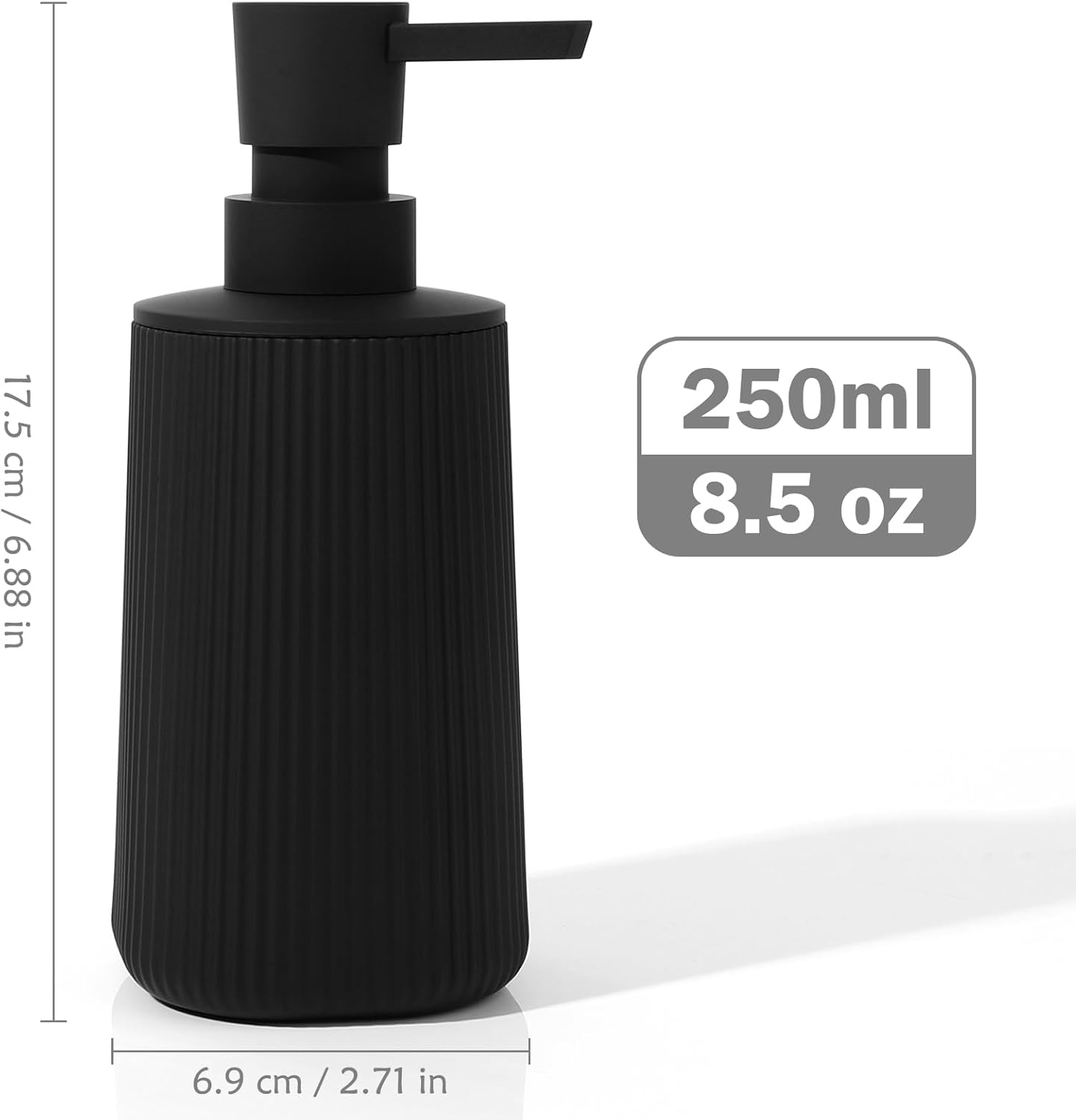 Dispenser Sapone Bagno Nero 8.5 OZ - immagine 2