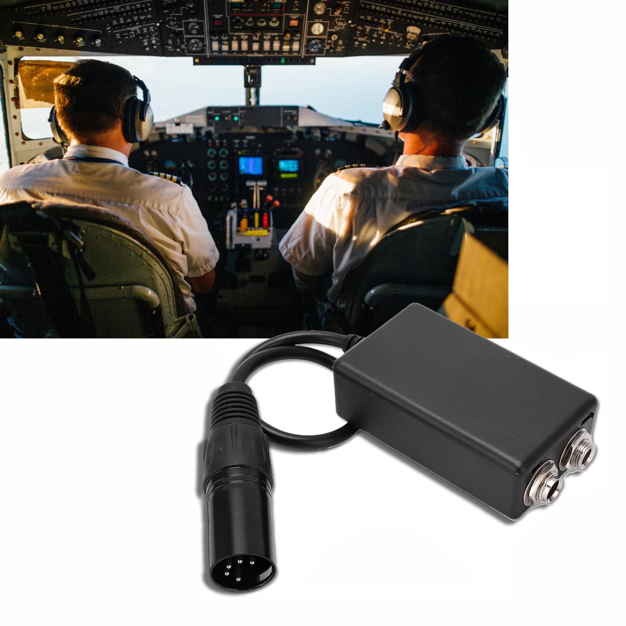 Adattatore Cuffie Aeronautiche GA Dual Plugs per Airbus XLR