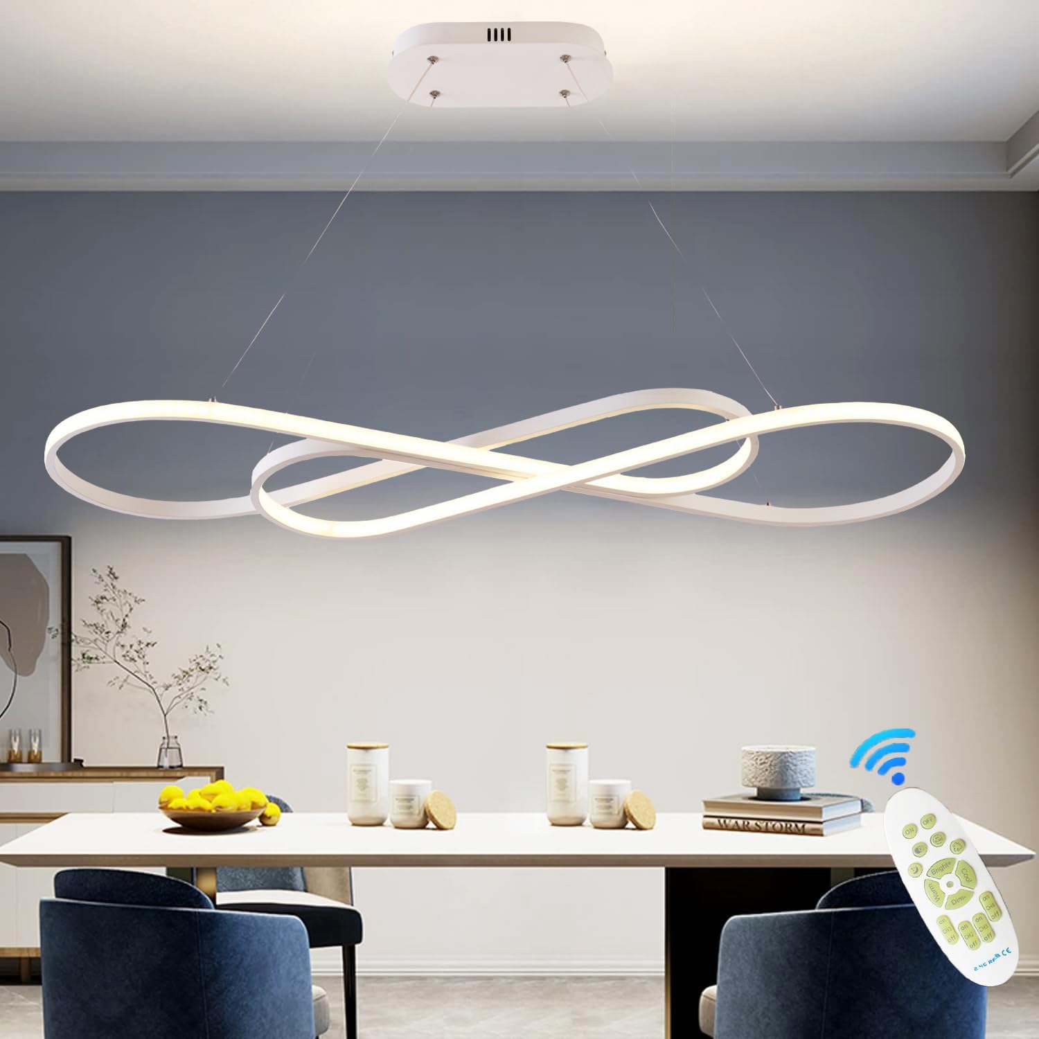 Mqw Lampada a Sospensione LED L100cm/57W, Nero - immagine 5