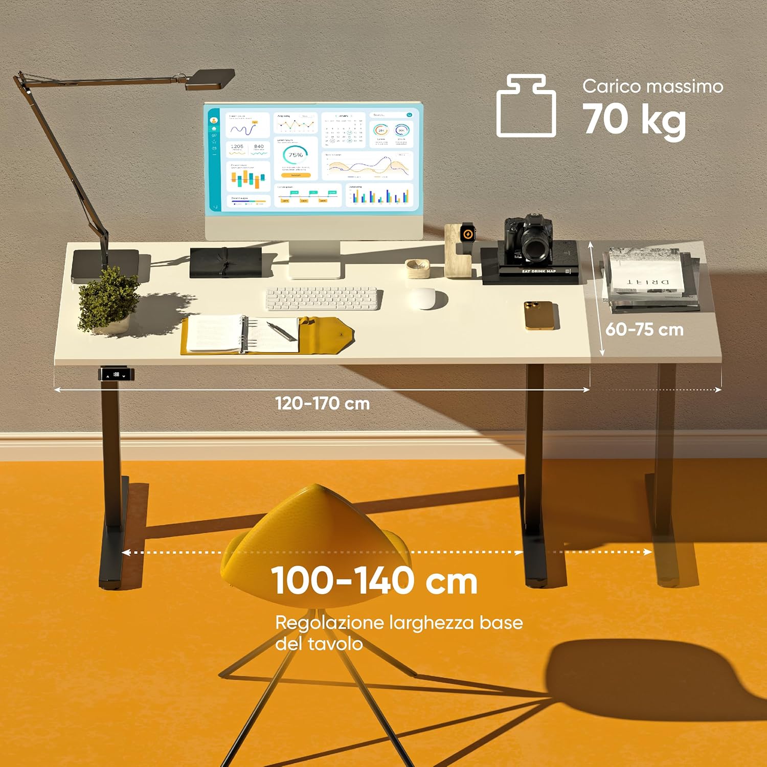 Onkron Base Elettrica & Motorizzata per Piani Lavoro Nera - immagine 5