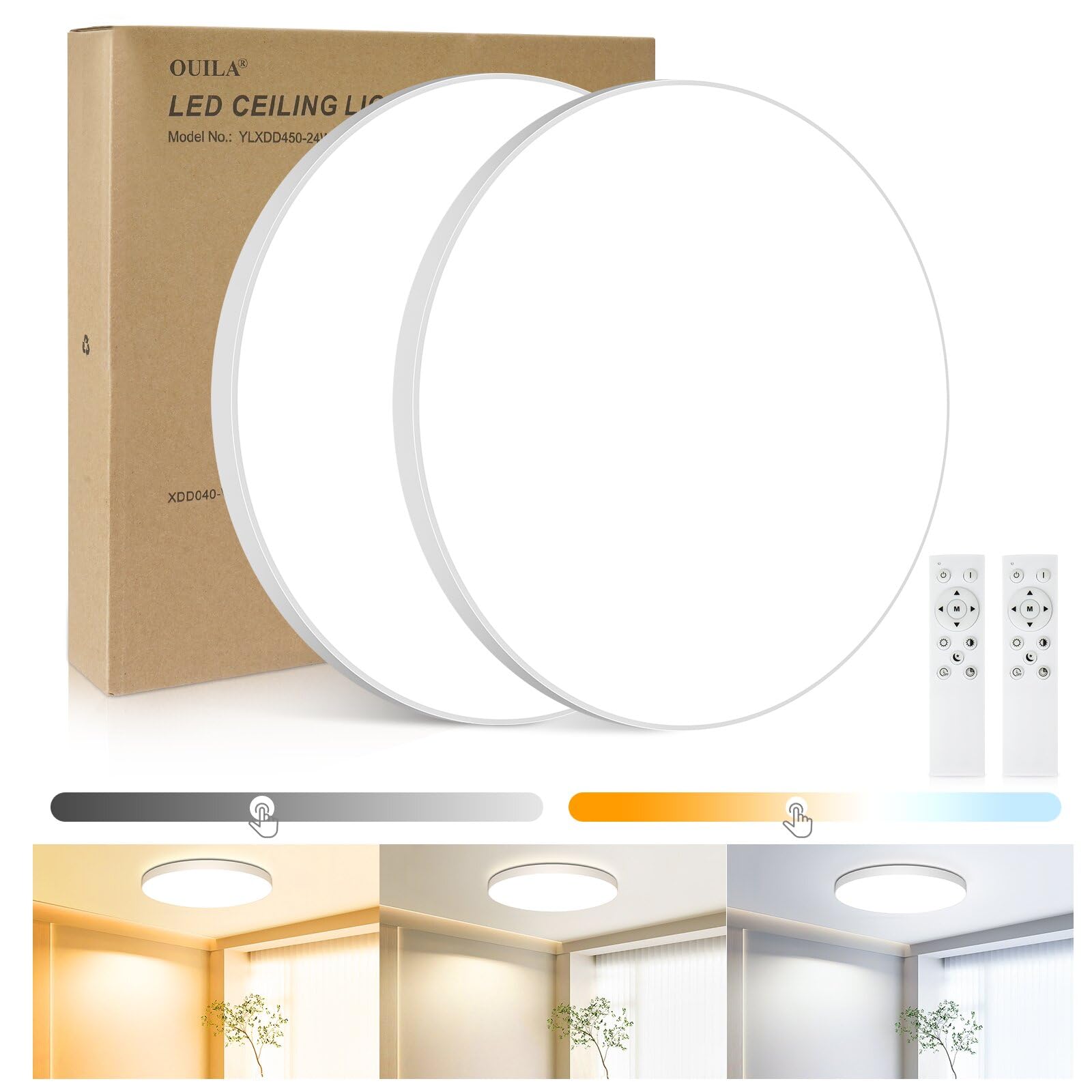 Ouila Plafoniera LED Soffitto Dimmerabile 24W, IP44