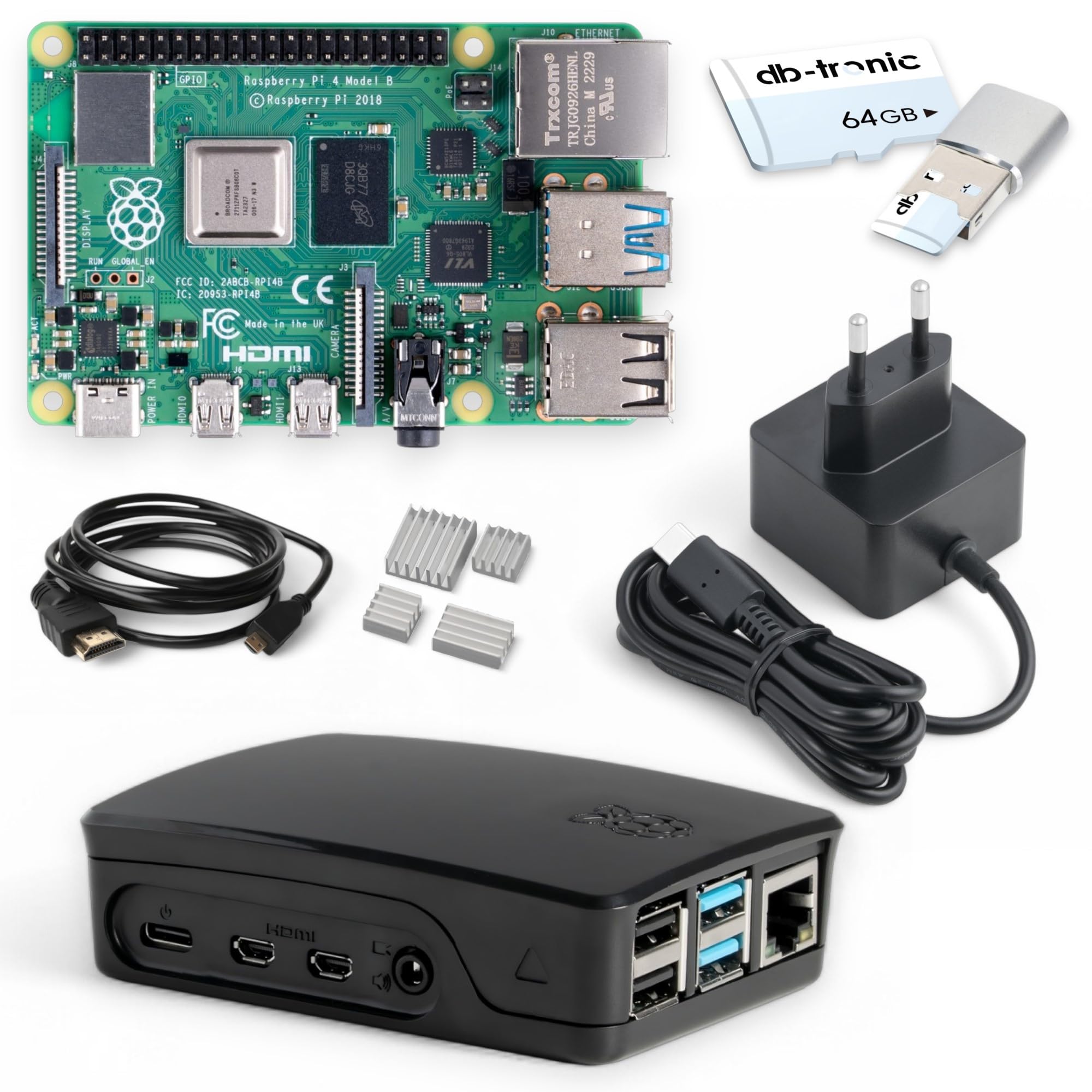 Raspberry Pi 4 8GB Starter Kit Black 64GB Edition