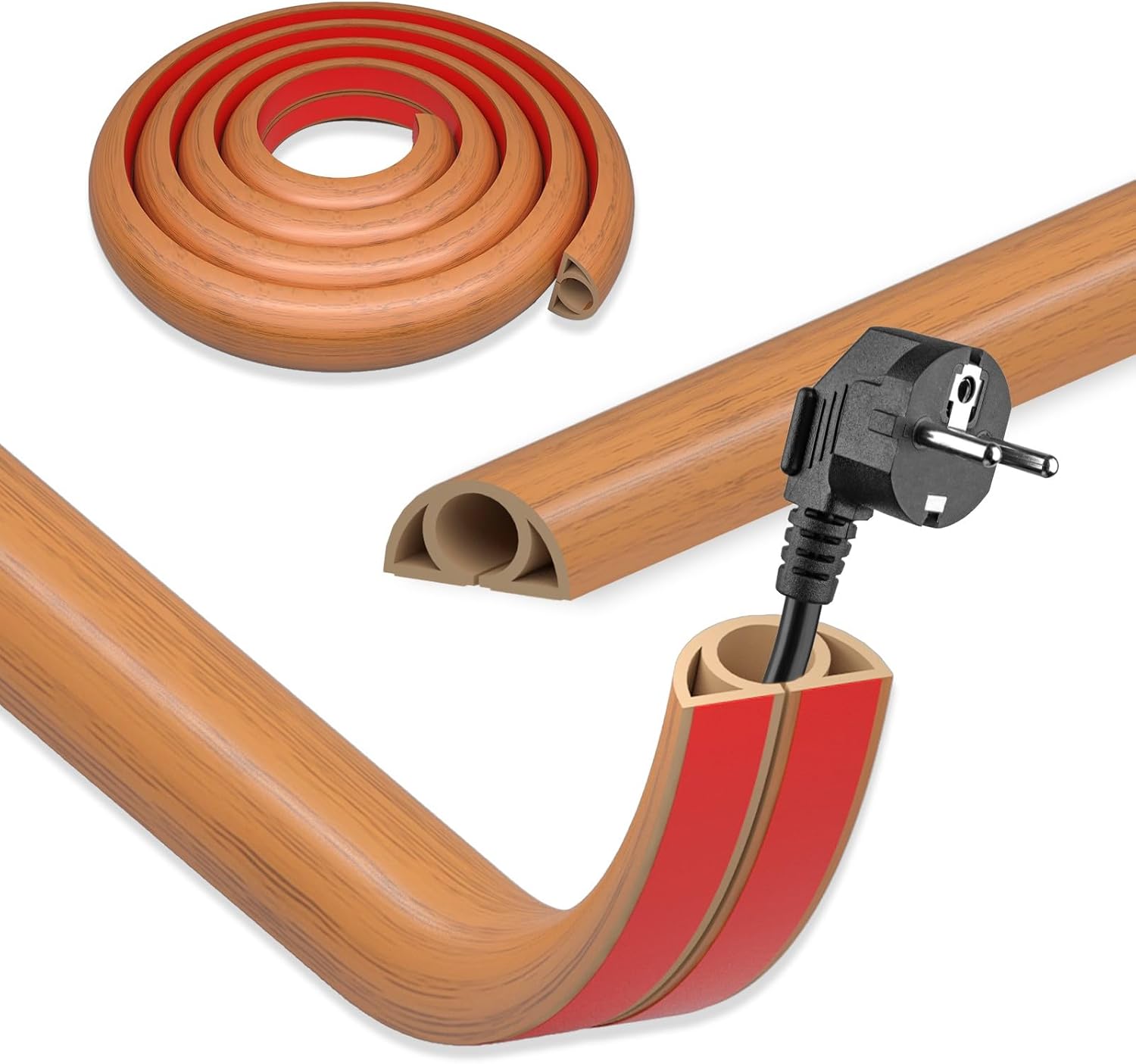 DIKARYA Canalina Passacavi Pavimento Legno 2CMx5M - immagine 1