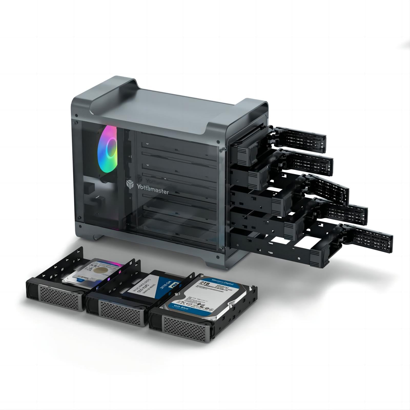 Yottamaster Custodia 5 Alloggiamenti HDD/SSD, Alluminio