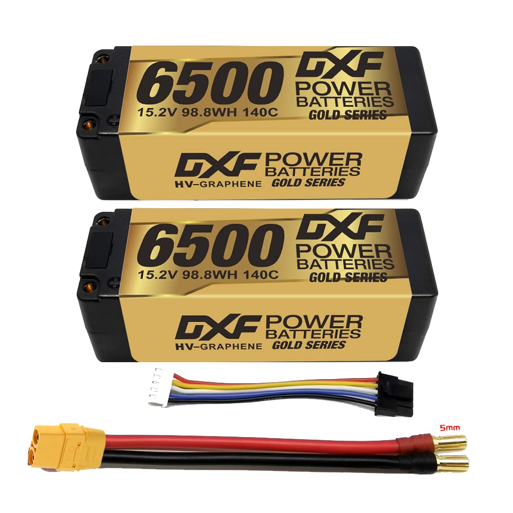 Dxf Batteria 4S LiPo 15.2V 140C 6500mAh con spina XT90 (2 PCS)