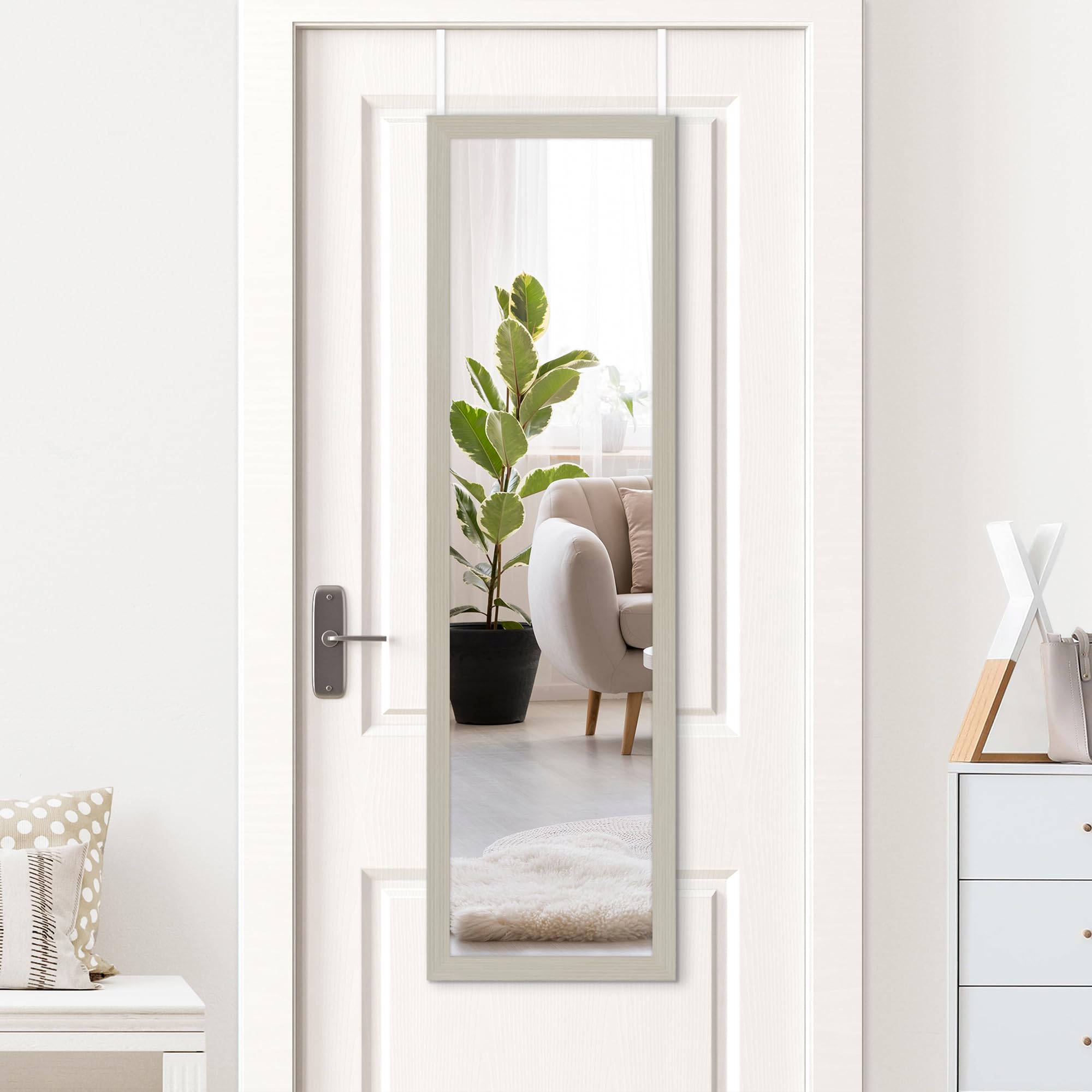 Americanflat Specchio da Porta Color Legno Chiaro 38x130 cm